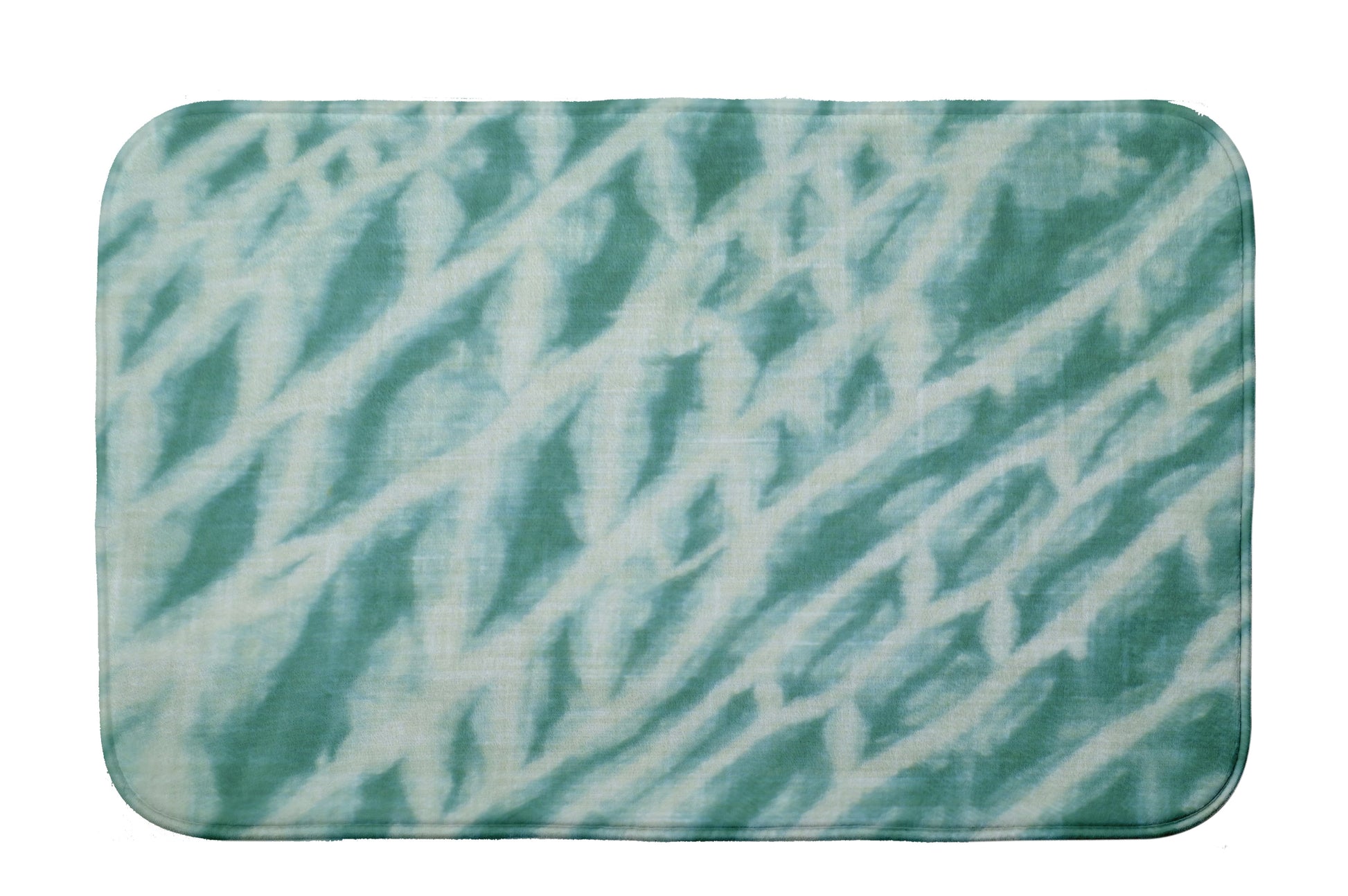 Simply Daisy 24" x 17" Plush Microfiber Teal Shibori Stripe Bath Mat