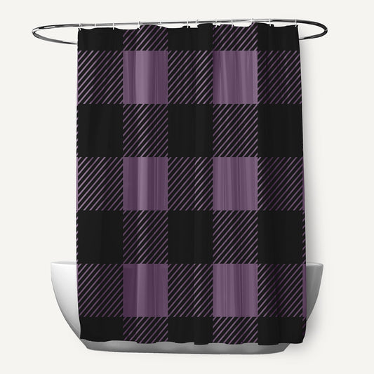 Simply Daisy 70" W x 73" L Buffalo Plaid Polyester Shower Curtain, Larkspur [1 Ct]