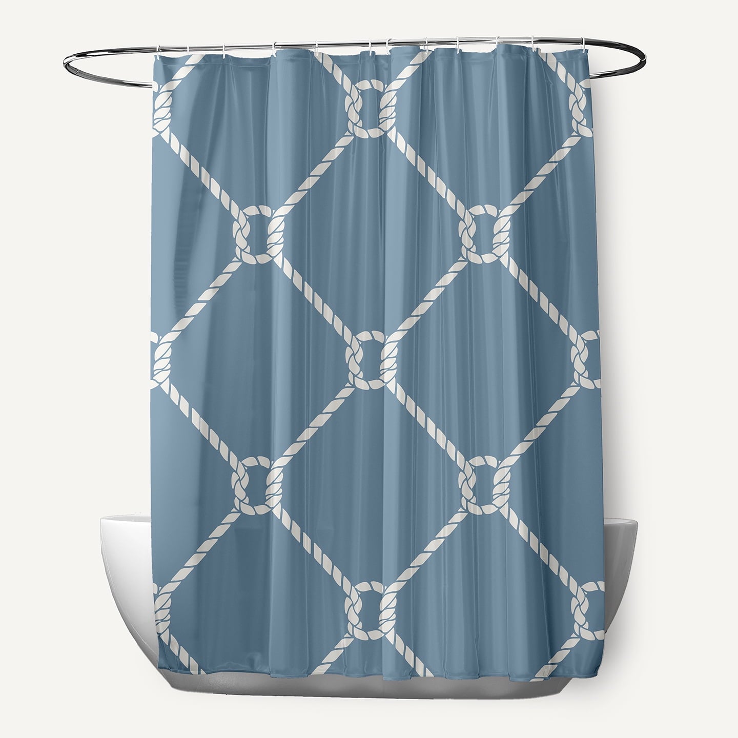 Simply Daisy Ahoy! Dusty Smoke 70" w x 73" h Shower Curtain