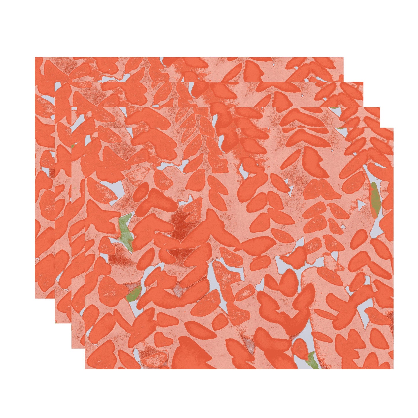 Simply Daisy's Flower Bell 18x14 inch Peach Floral Print Placemat (Set of Four)