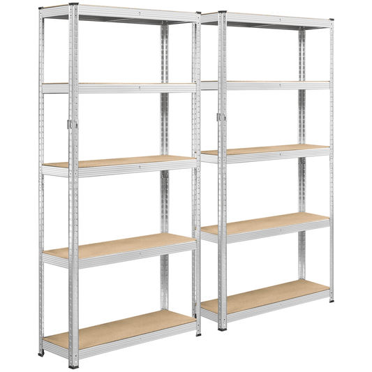 Smile Mart 2PCS 5 Tiers Adjustable Storage Shelf Units for Garage, 35.5â€³ L*12â€³ W*71â€³ H, Black