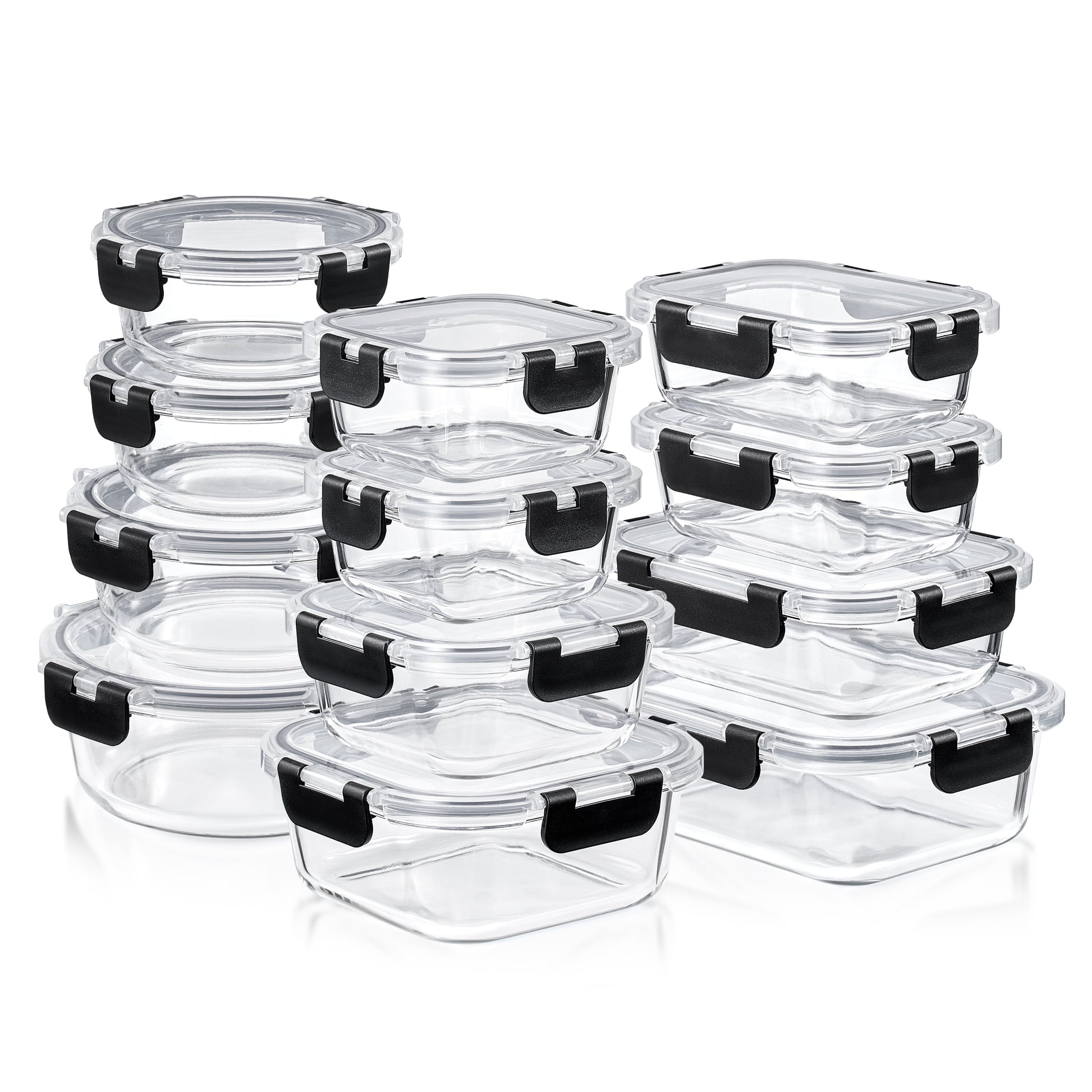 Sorbus Glass Meal Prep Containers with Airtight Lids, Oven Freezer Dishwasher Safe, 12-Piece Set
