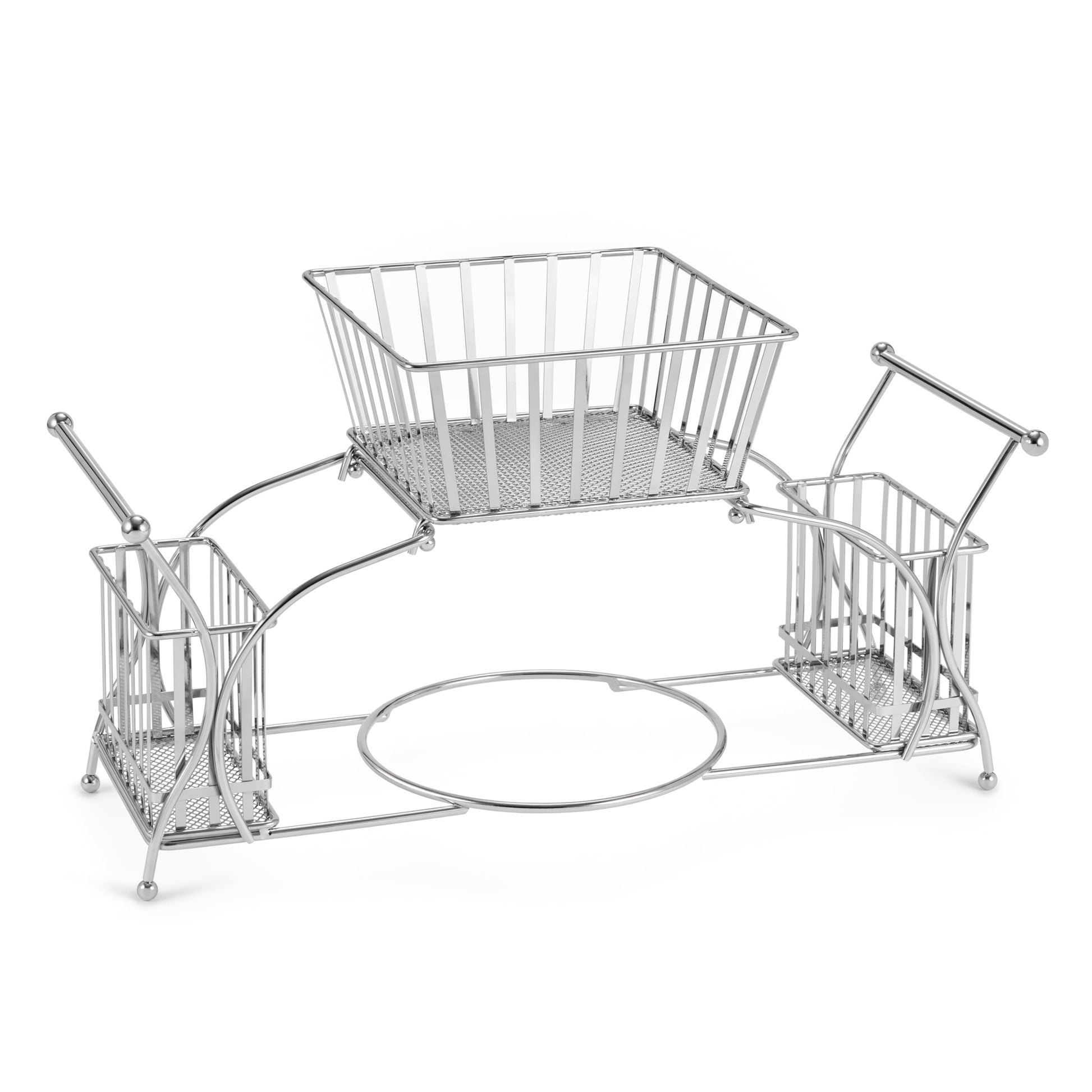 Sorbus Organizador Plateado para Utensilios â€“ Porta Cubiertos y Servilletas Apilable con Almacenamiento para Platos â€“ Organizador de Mesa para Cocina, Buffet, Fiesta, Comedor y Entretenimiento