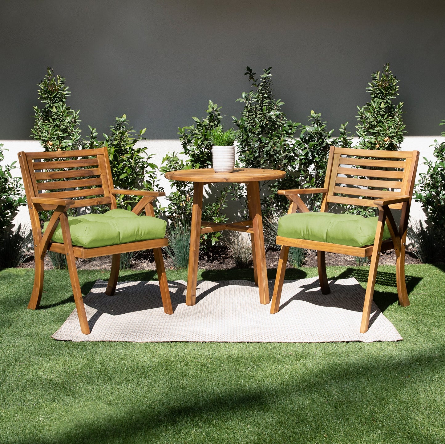 Sorra Home Apple Green Tufted Chair Cushion Square Back 19 x 19 x 3 (Set of 2)