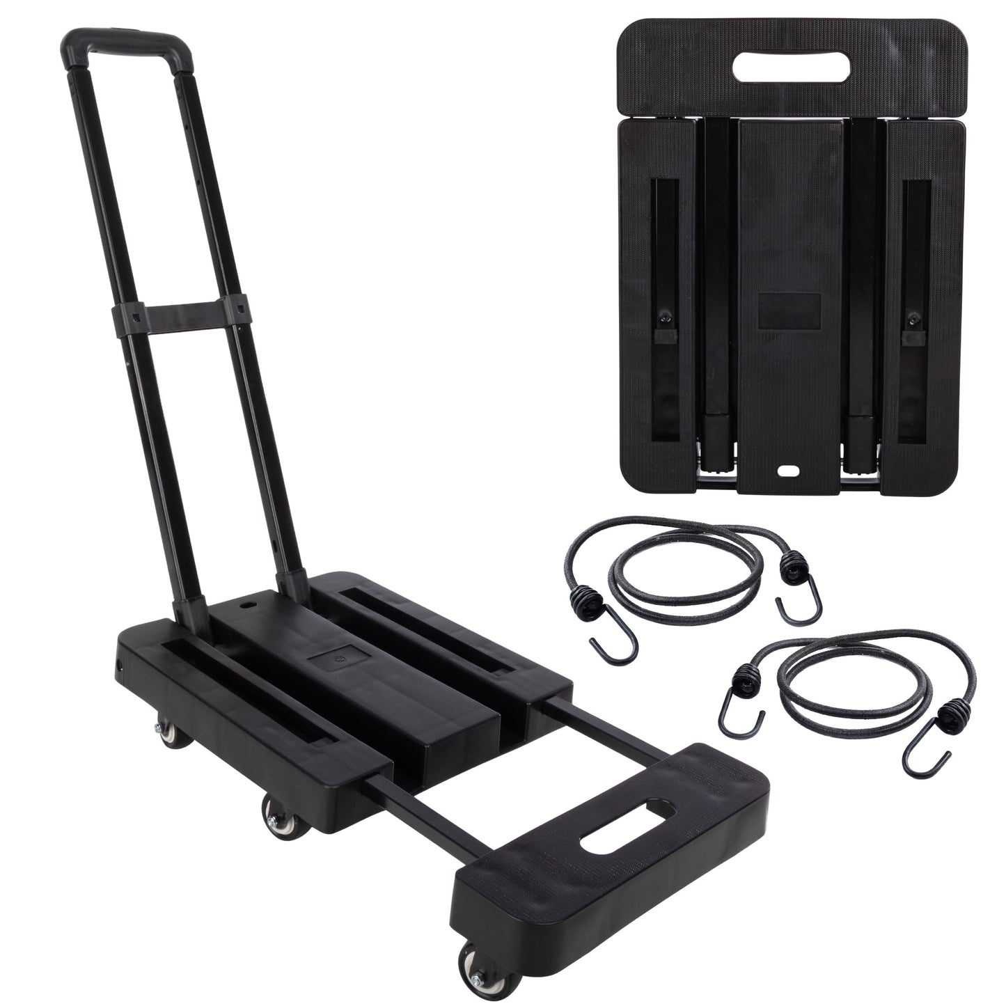 Stalwart Folding Hand Truck Dolly Cart with Wheels and 500lb Capacity