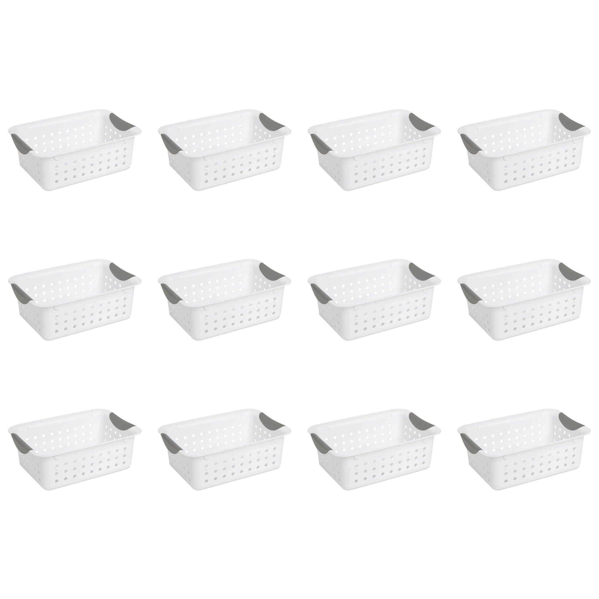 Sterilite Small Ultraâ„¢ Basket, Open Plastic Storage Bin, Versatile Organization Solution, White, 12 Count