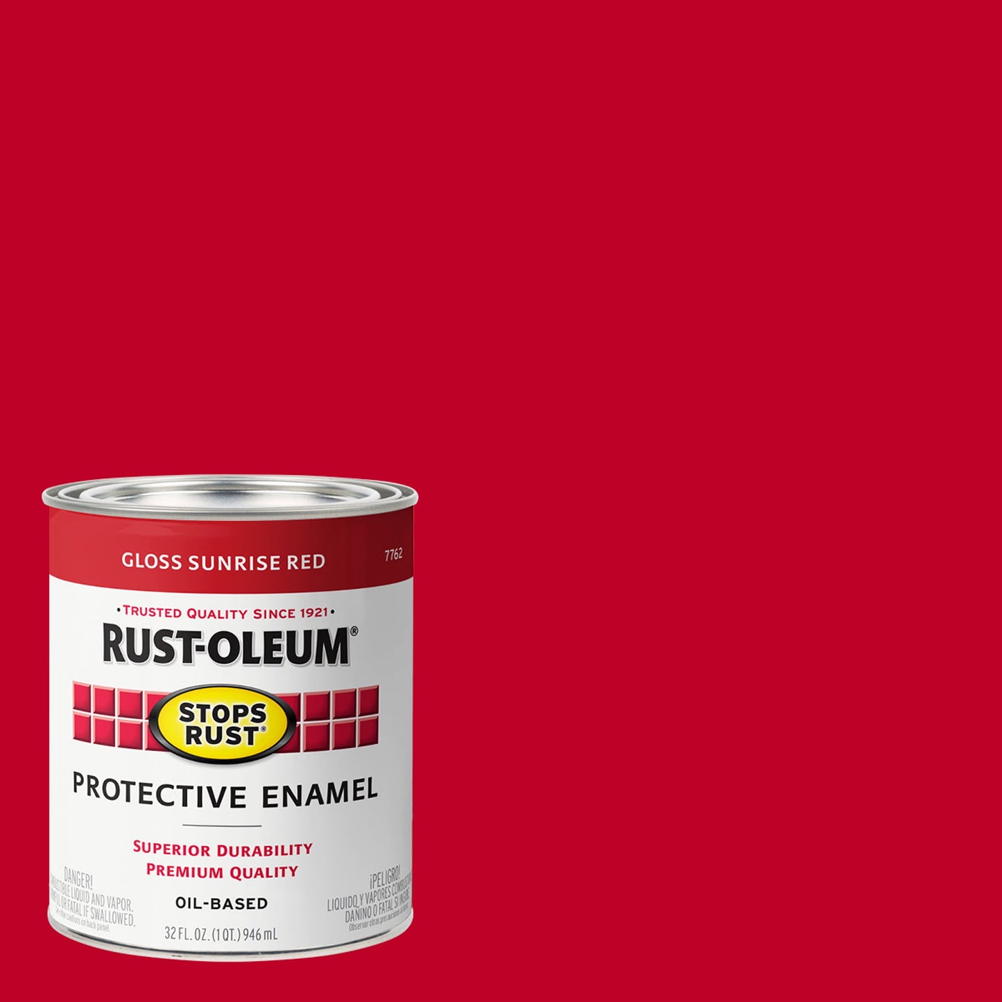 2 Pack, Sunrise Red(100 Voc), Rust-Oleum Stops Rust Gloss Protective Enamel- 353581, Quart