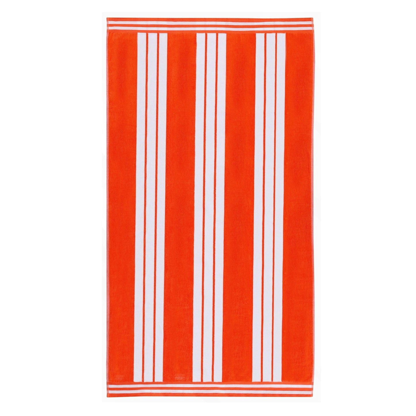 Superior Cotton Striped Oversized Beach Towel, 34" x 64", Coral