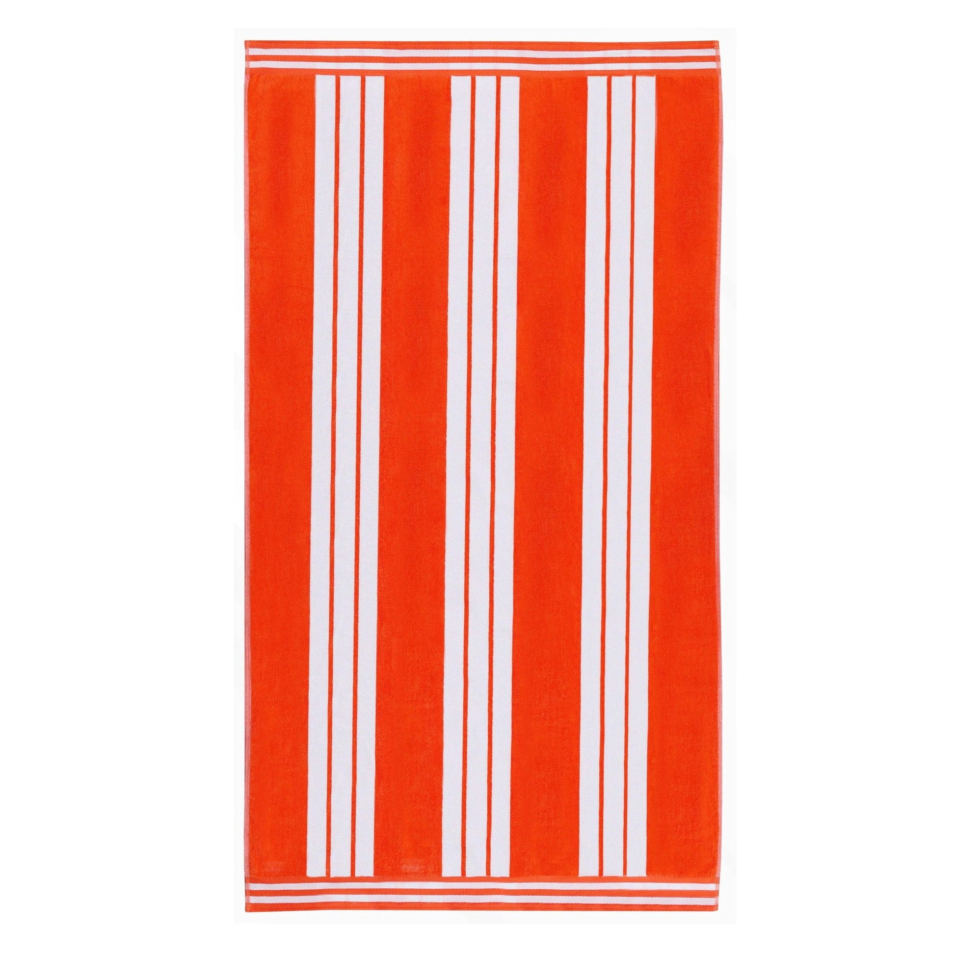 Superior Cotton Striped Oversized Beach Towel, 34" x 64", Coral