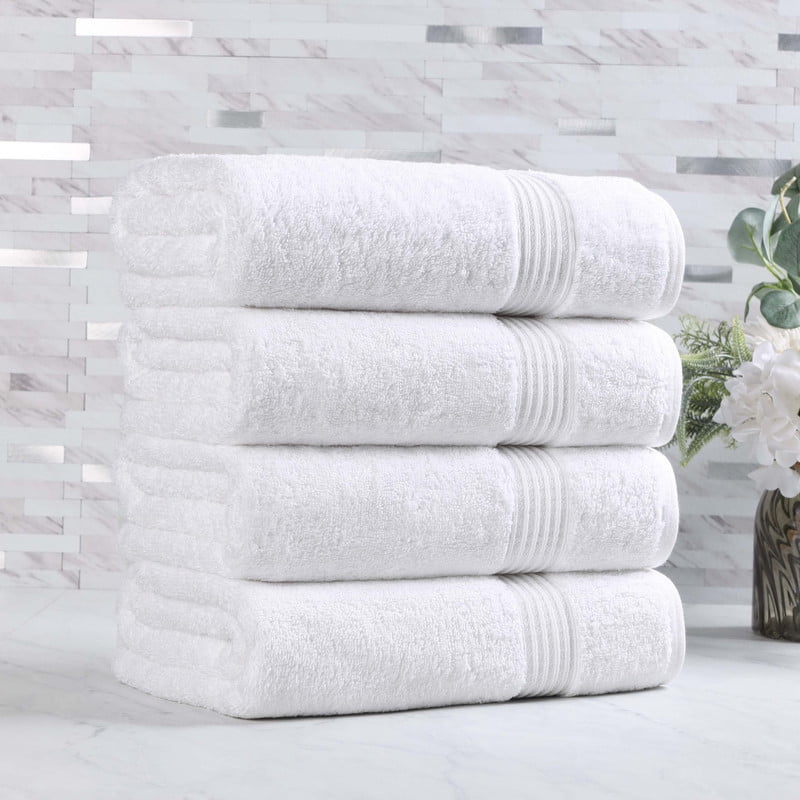Superior Egyptian Cotton Absorbent White Bath Towel Set of 2