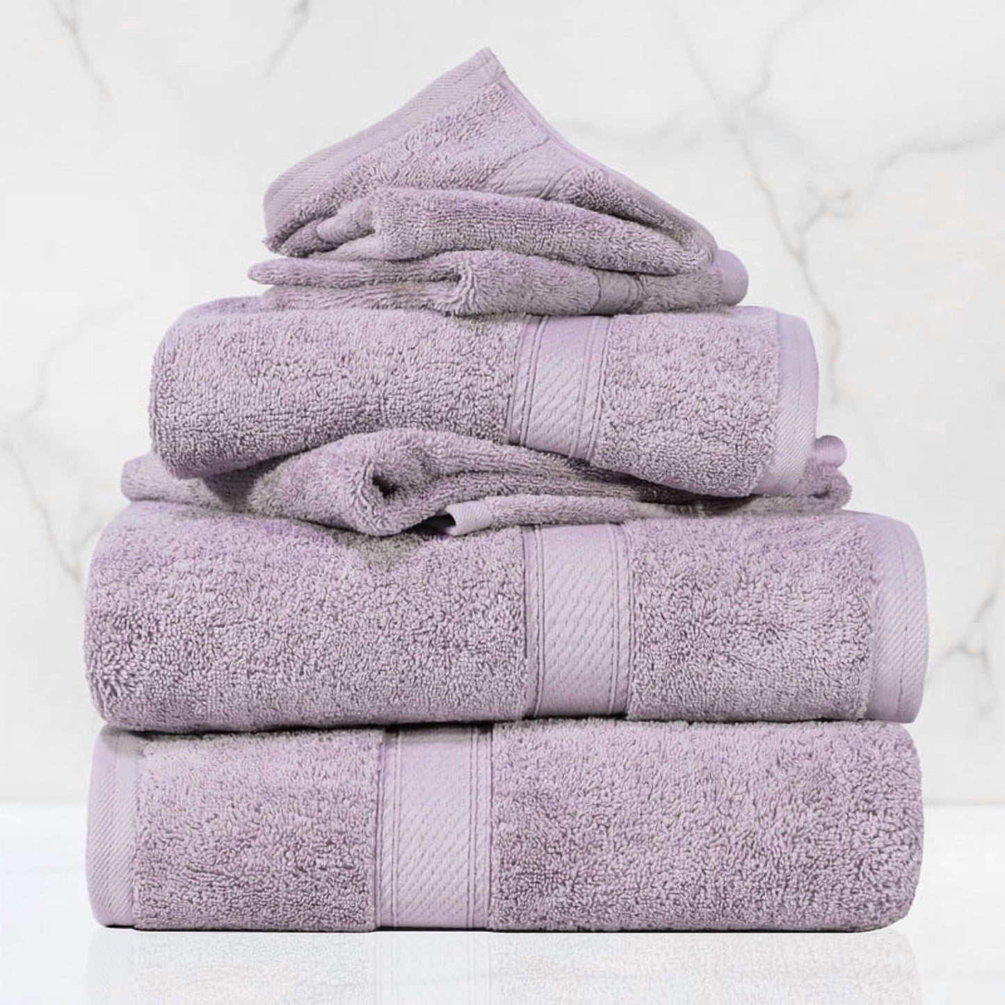 Superior 800 GSM Egyptian Cotton 10-Piece Towel Set, Soft Ultra Absorbent Towels, Tea Rose