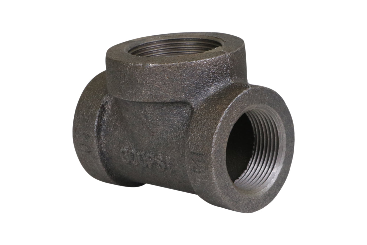 Supply Giant 1-1/2" x 1-1/4" x 1-1/4" BLack Pipe Fitting Reducing Tee Cast Iron