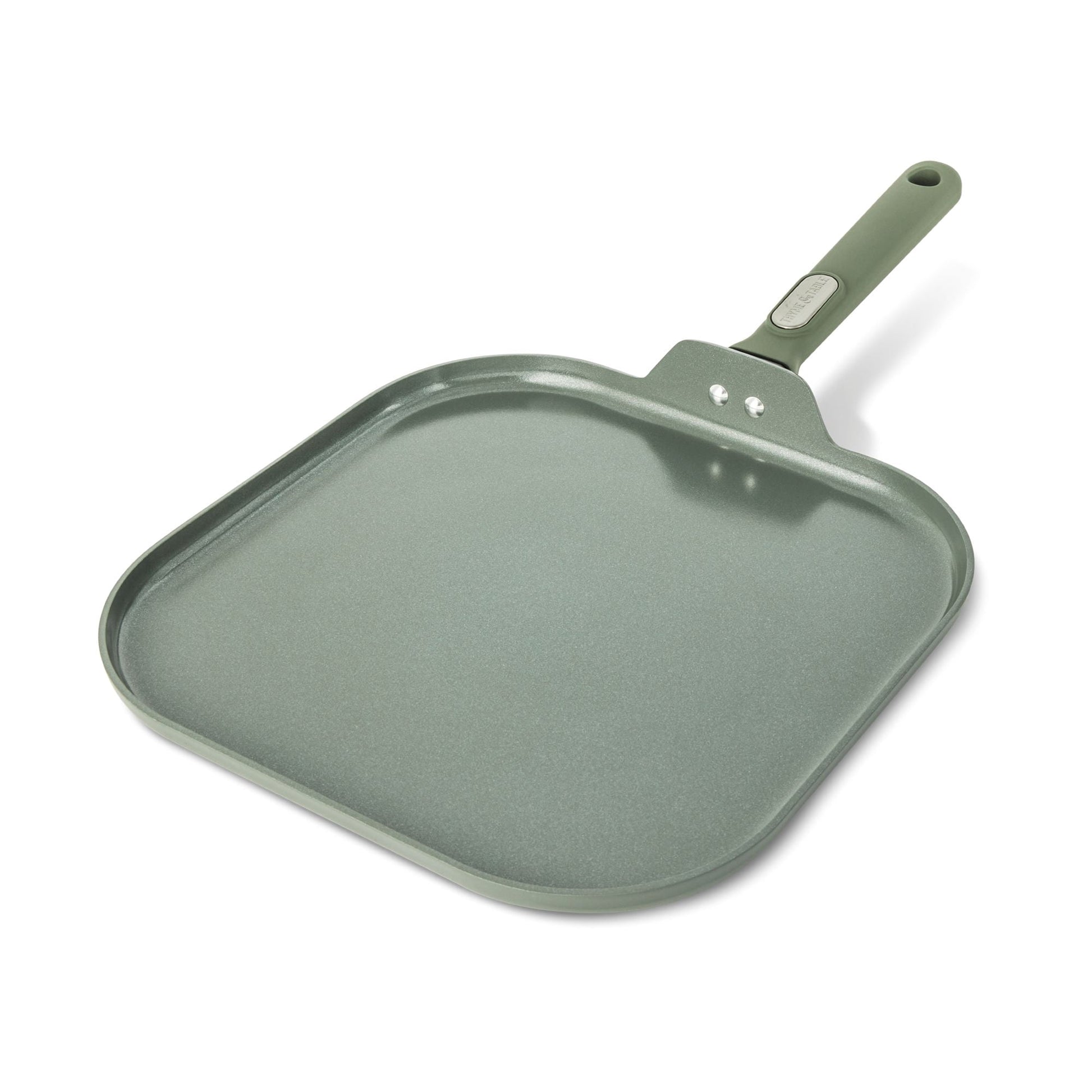 Thyme & Table 11 Inch Ceramic Non-Stick Griddle Pan Granite Collection Moss Green