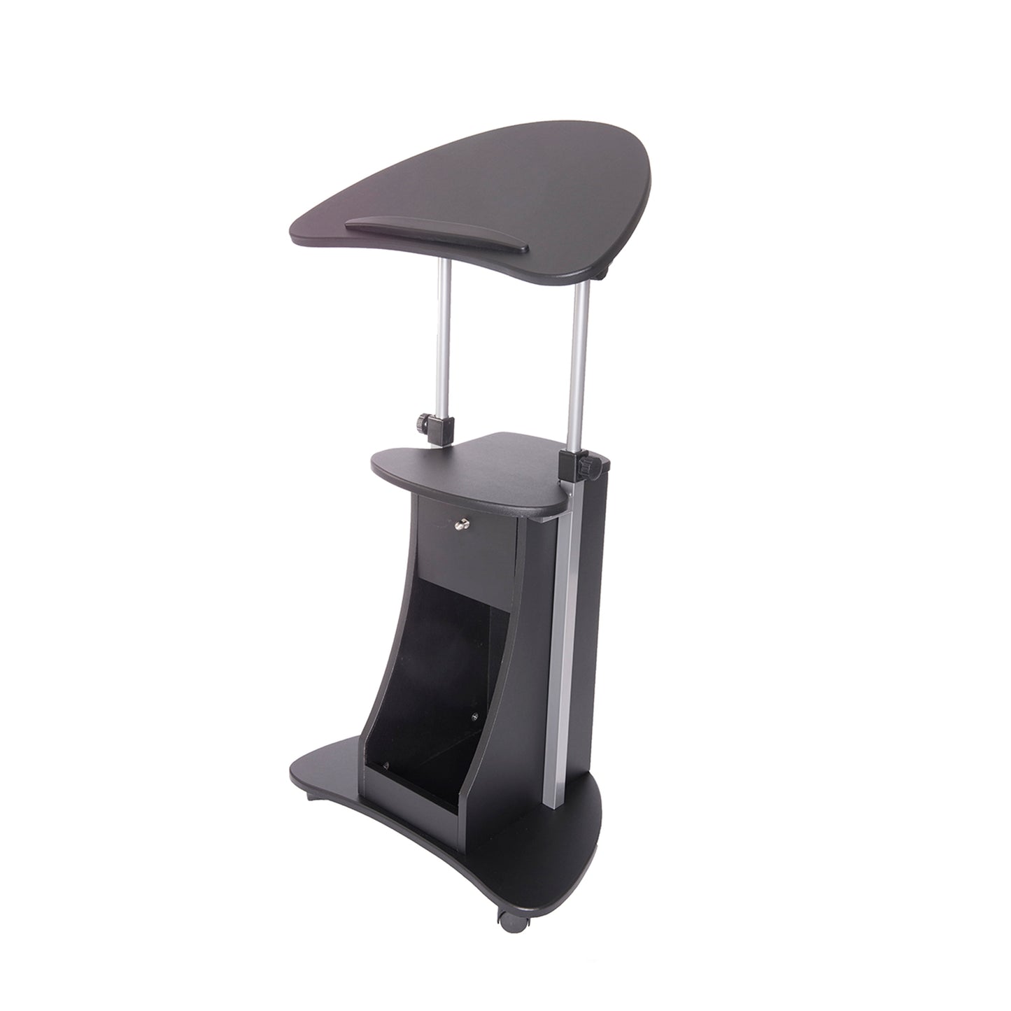 Techni Mobili Deluxe Height Adjustable Laptop Cart in Black - RTA-B005-BK46