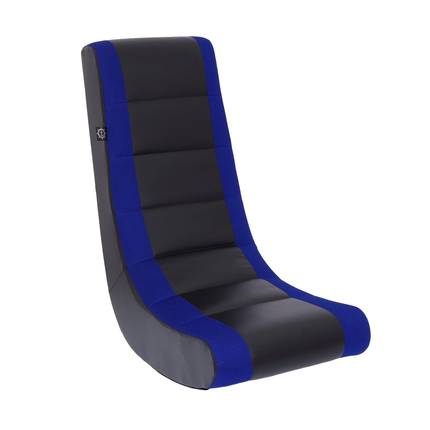 The Crew Furniture Classic Silla Mecedora de Piso Gamer, NiÃ±os y Adolescentes, Cuero SintÃ©tico PU y Malla de PoliÃ©ster, Negro/azul