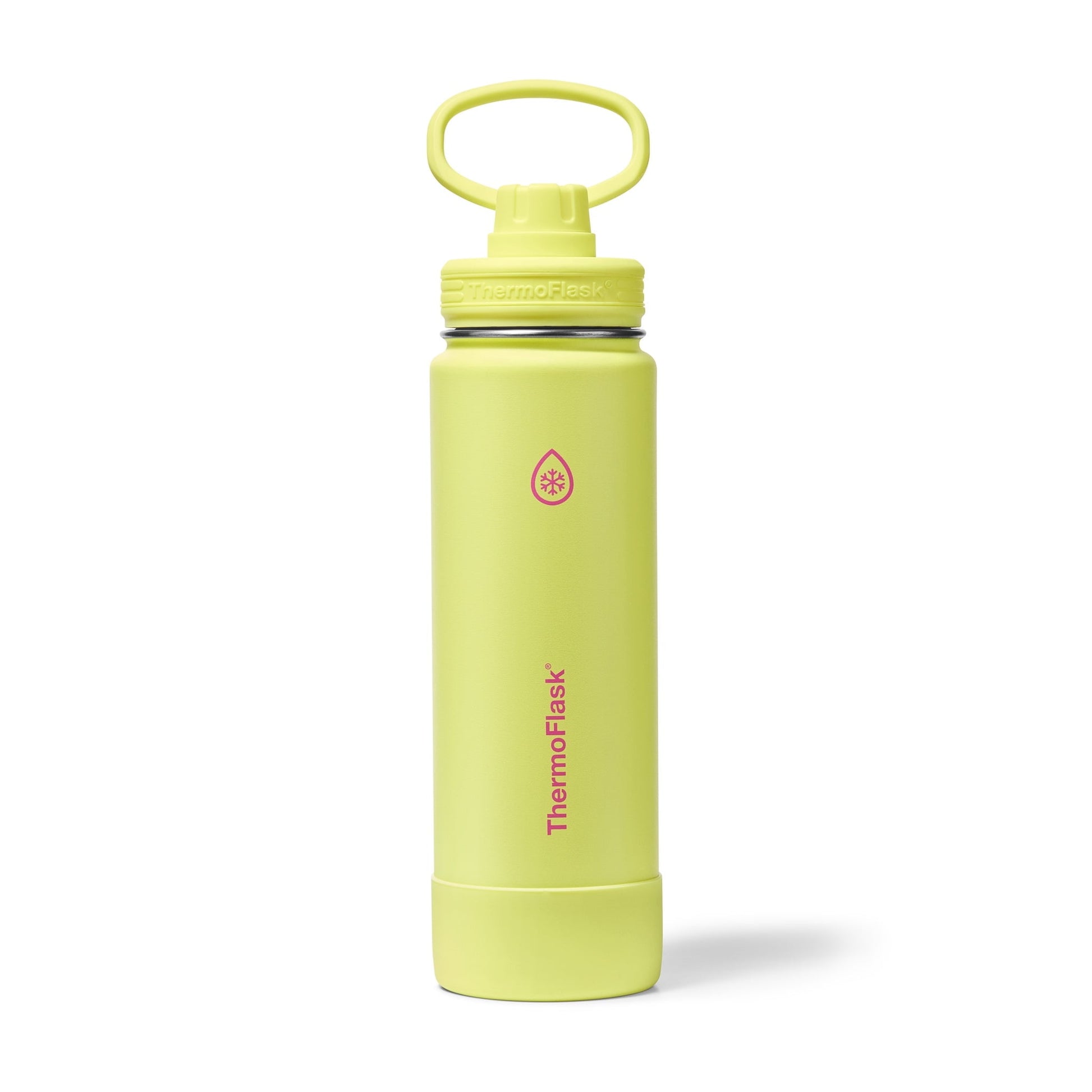 ThermoFlask Botella de Agua de Acero Inoxidable de Doble Pared con Aislamiento Al VacÃ­o de 24 oz con Tapa de Boquilla para Trago, Amarillo Unmellow