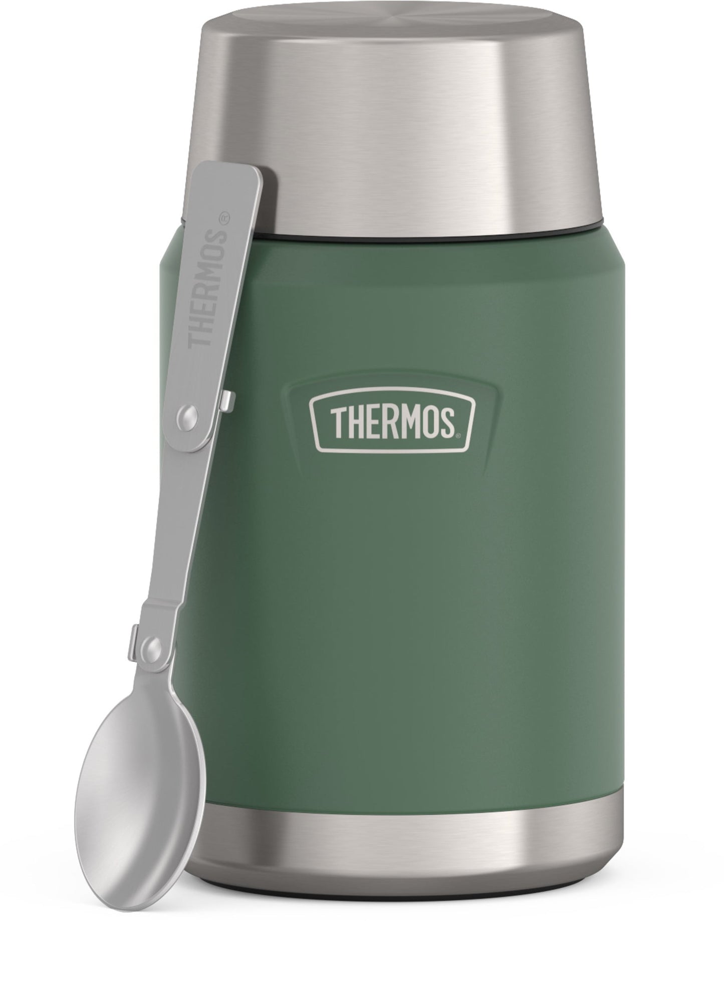 Thermos Stainless Steel Insulated Food Jar with Spoon, 24oz, Alpine Green, Ideal Use for Workday Meals and Travel, Made for Portable Food Storage, Dishwasher Safe, For Hot & Cold Food