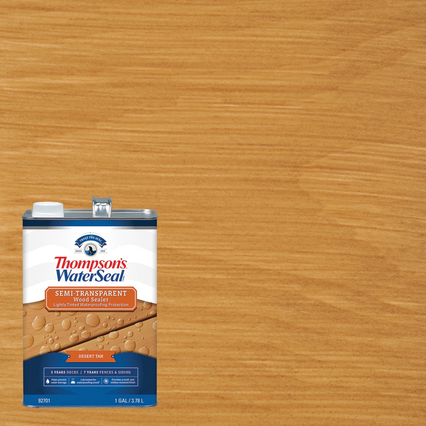 Thompson's WaterSeal Semi-Transparent Wood Sealer, Desert Tan, 1 Gallon