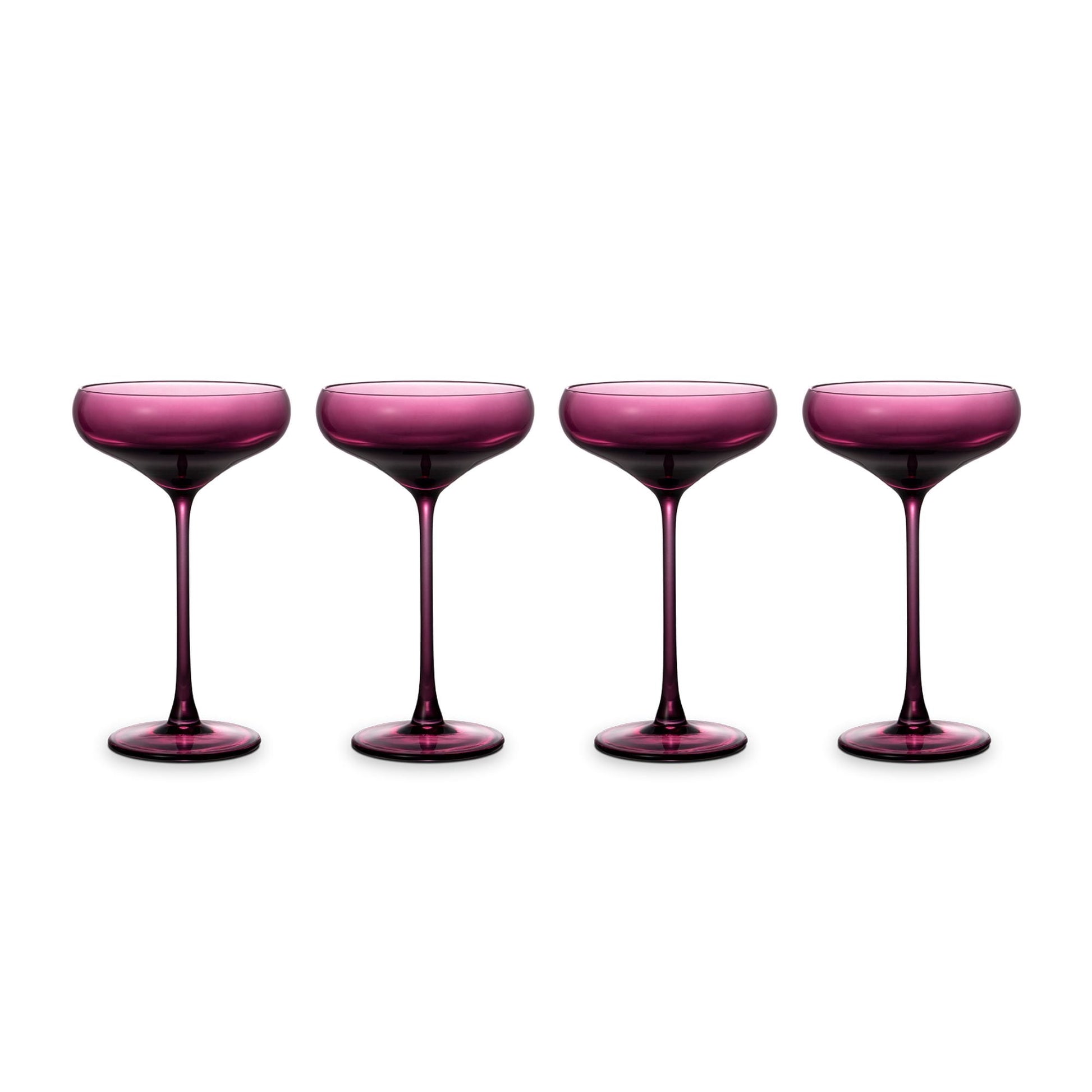 Thyme & Table 10 fl oz Magenta Sphere Coupe Cocktail Glasses, Set of 4