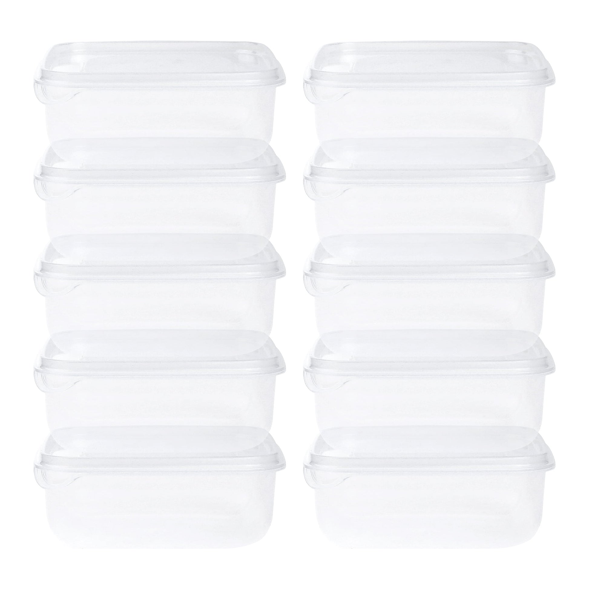 Unique Bargains 10 Packs Meal Prep Food Containers 5.3*5.3*2.1 in Transparent