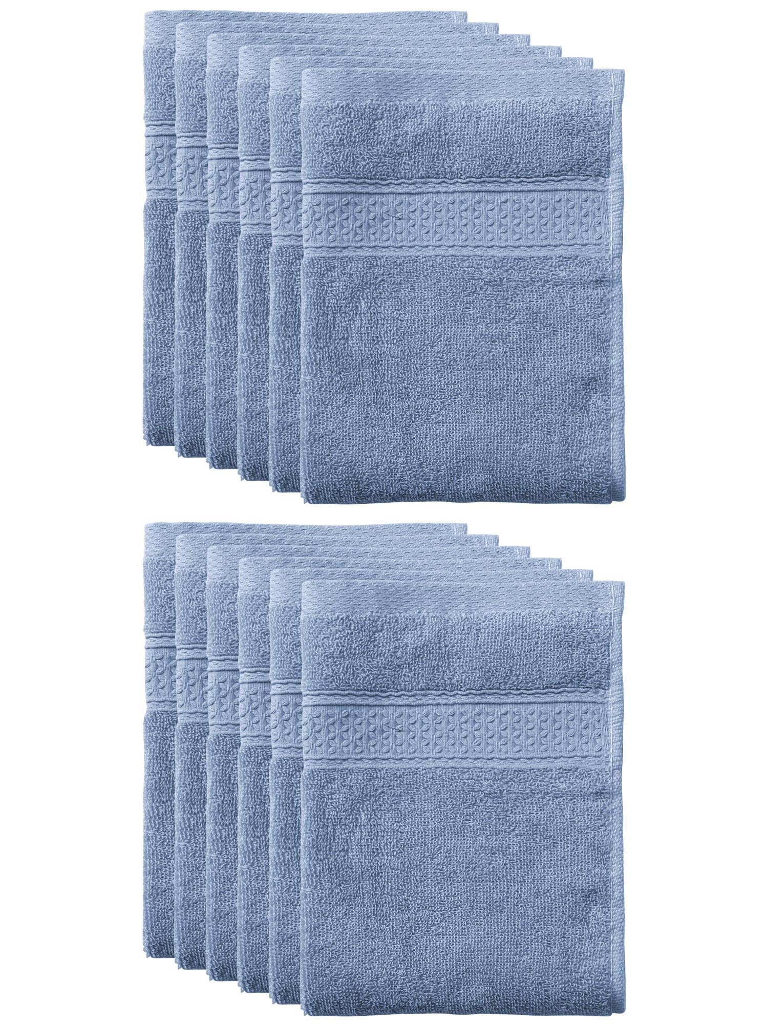 Unique Bargains 13"x13" Absorbent Cotton Dish Kitchen Plain Towels Blue Gray