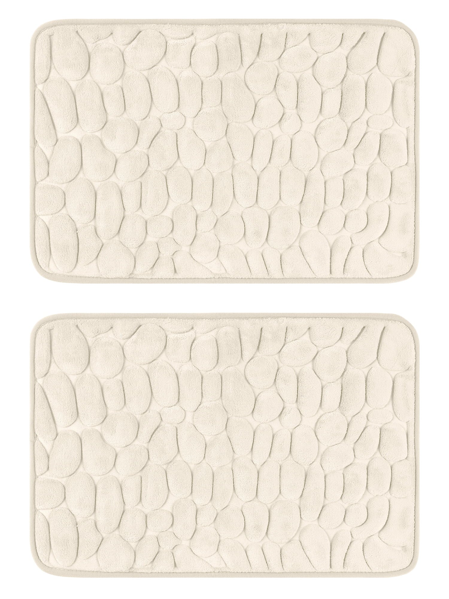 Unique Bargains 2 Pcs Non-Slip Memory Foam Bath Mat Soft Bathroom Rugs for Bathroom, Sink Khaki 16" x 24"