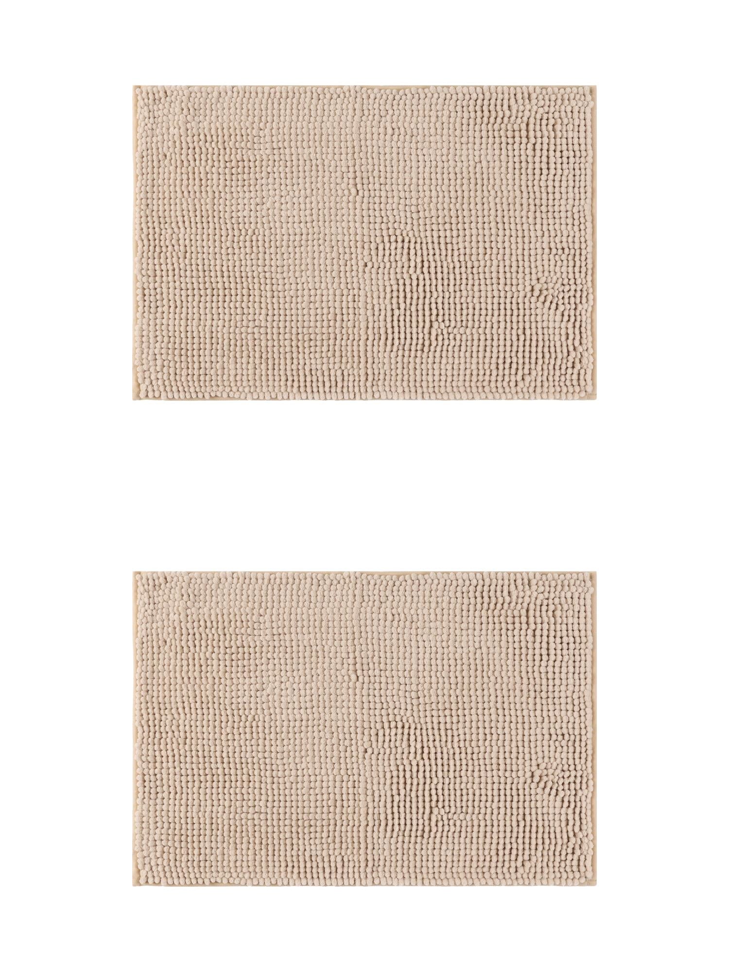 Unique Bargains 2 Pcs Non-Slip Microfiber Bathroom Mats Khaki 16" x 24"/20" x 32"