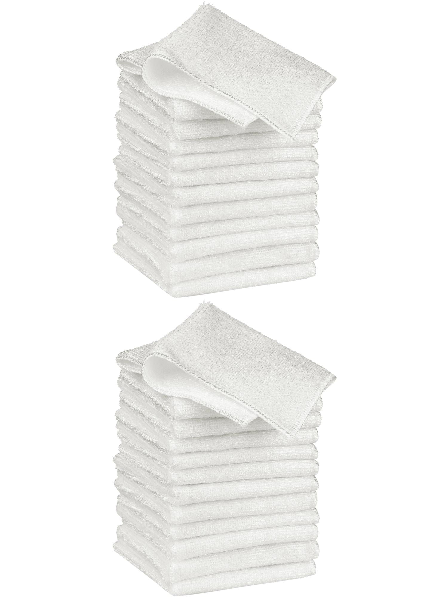 Unique Bargains 24pcs Soft Kitchen Dish Cloths Absorbent Dish Towels White 10" x 12"