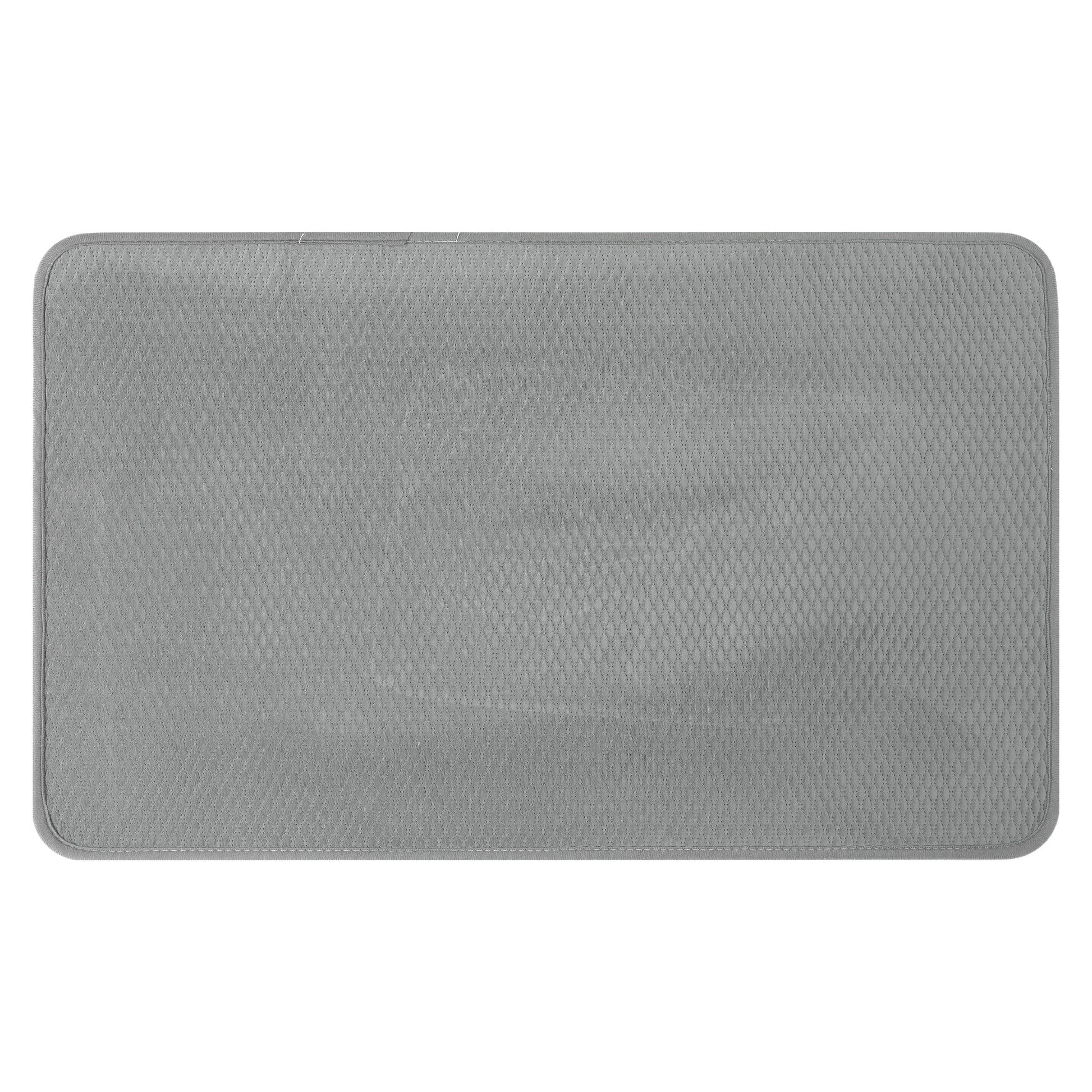Unique Bargains Bathroom Mat Soft Absorbent Bath Rugs Grey 20" x 32"