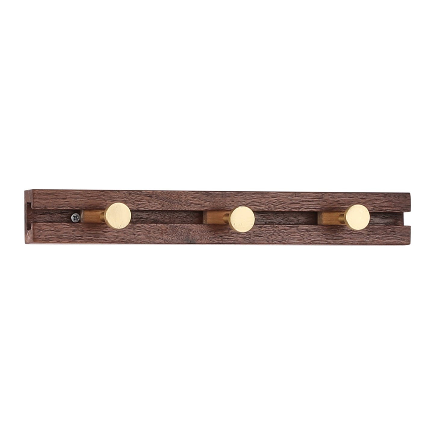 Unique Bargains Coat Rack Wall Mount Wood Coat Hook for Hanging with 3 Hooks Brown