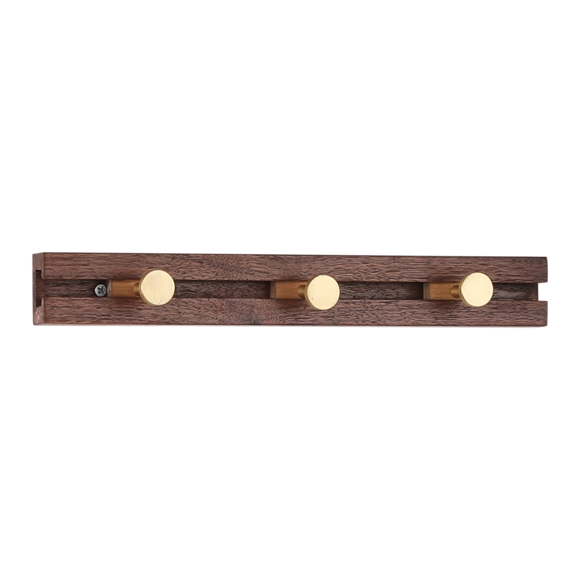 Unique Bargains Coat Rack Wall Mount Wood Coat Hook for Hanging with 3 Hooks Brown