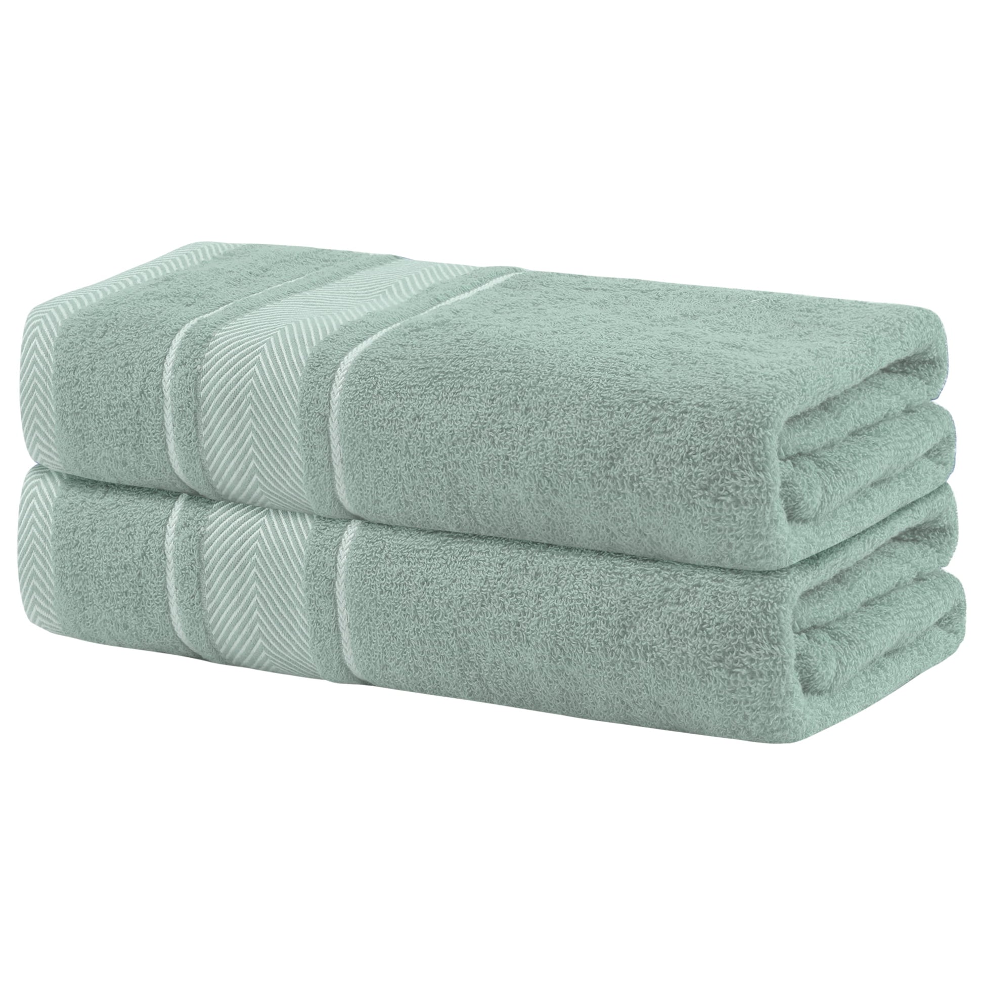 Unique Bargains Juego de Toallas de BaÃ±o de AlgodÃ³n Toallas de BaÃ±o Muy Absorbentes y de Secado RÃ¡pido Verde 28" x 56"