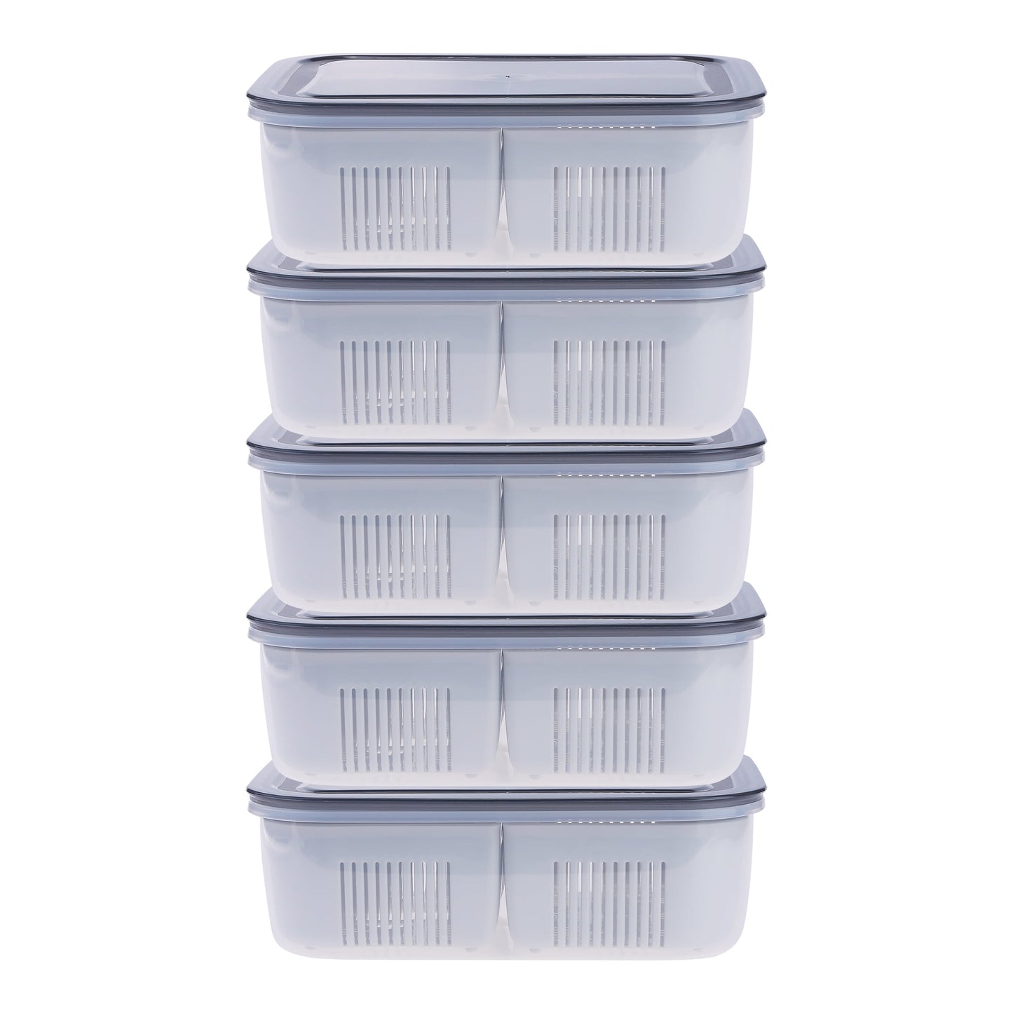 Unique Bargains Food Storage Containers Meal Prep 5 Packs 3 Grids-Hollow