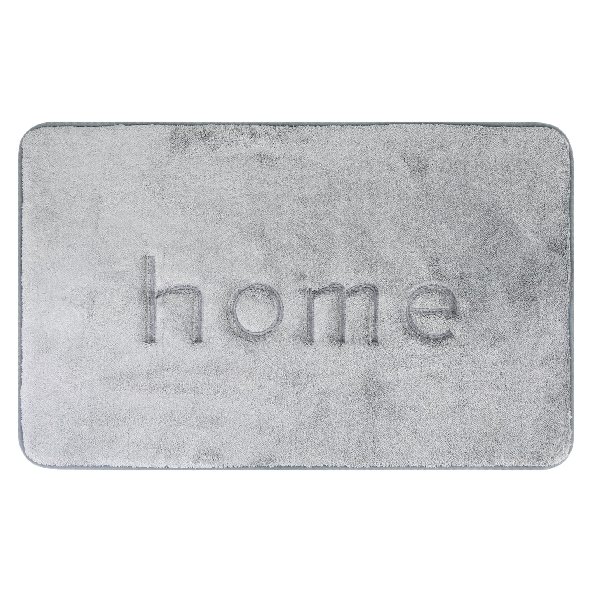 Unique Bargains Funny Letters Bath Rugs Non Slip Washable Bath Mats Grey 16" x 24"