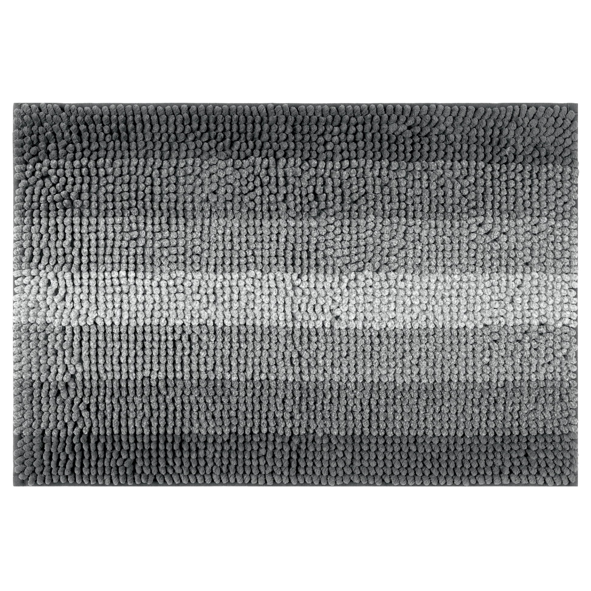 Unique Bargains Gradient Color Striped Bathroom Rugs Non-Slip Bath Carpet Bath Mats Black-2 20"x32"