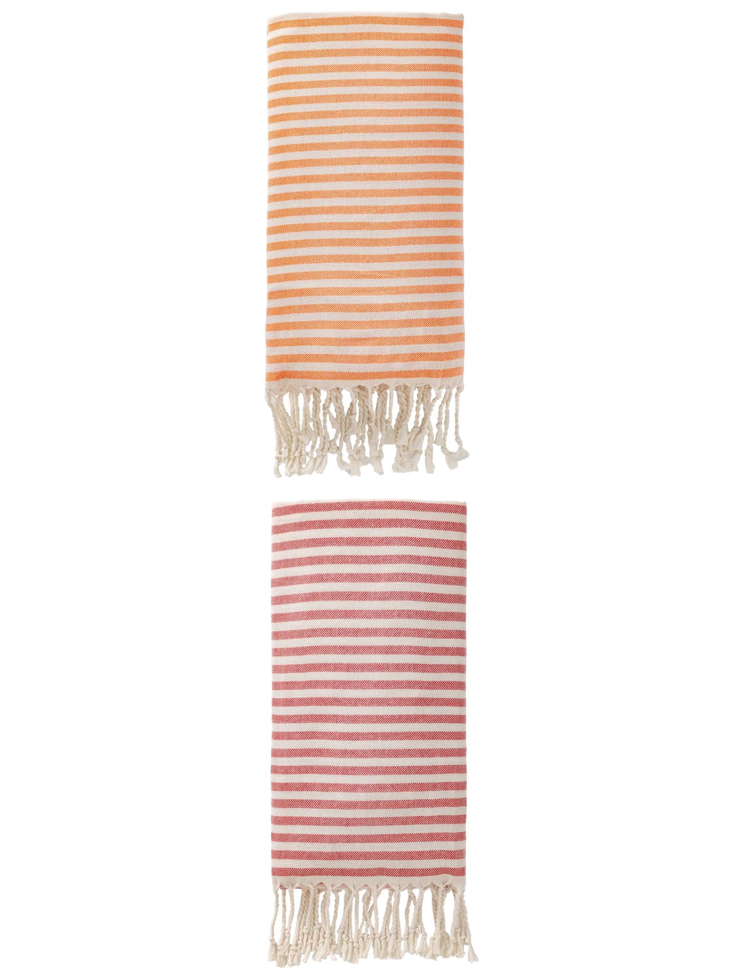 Unique Bargains Lightweight Sand Free Quick Dry Turkish Towel Red/Orange 71"x40"