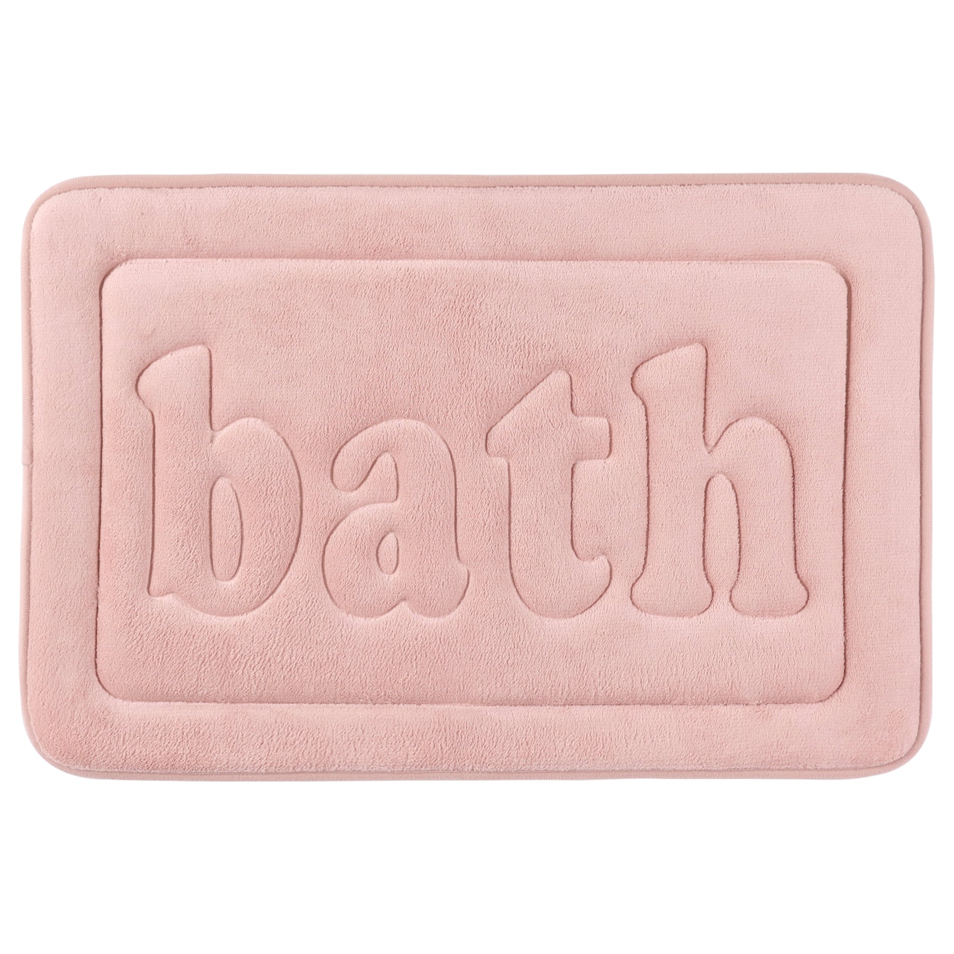 Unique Bargains Memory Foam Absorbent Quick Dry Bathroom Rugs Non Skid Bottom Bath Mat Pink 20"x32"
