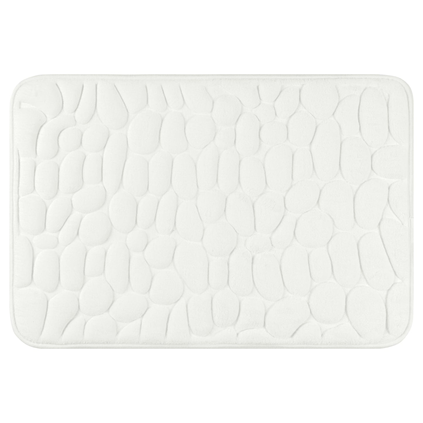 Unique Bargains Memory Foam Bathroom Rugs Ultra Soft Bath Mat Quick Dry Bath Carpet Rug Milky White 20"x32"
