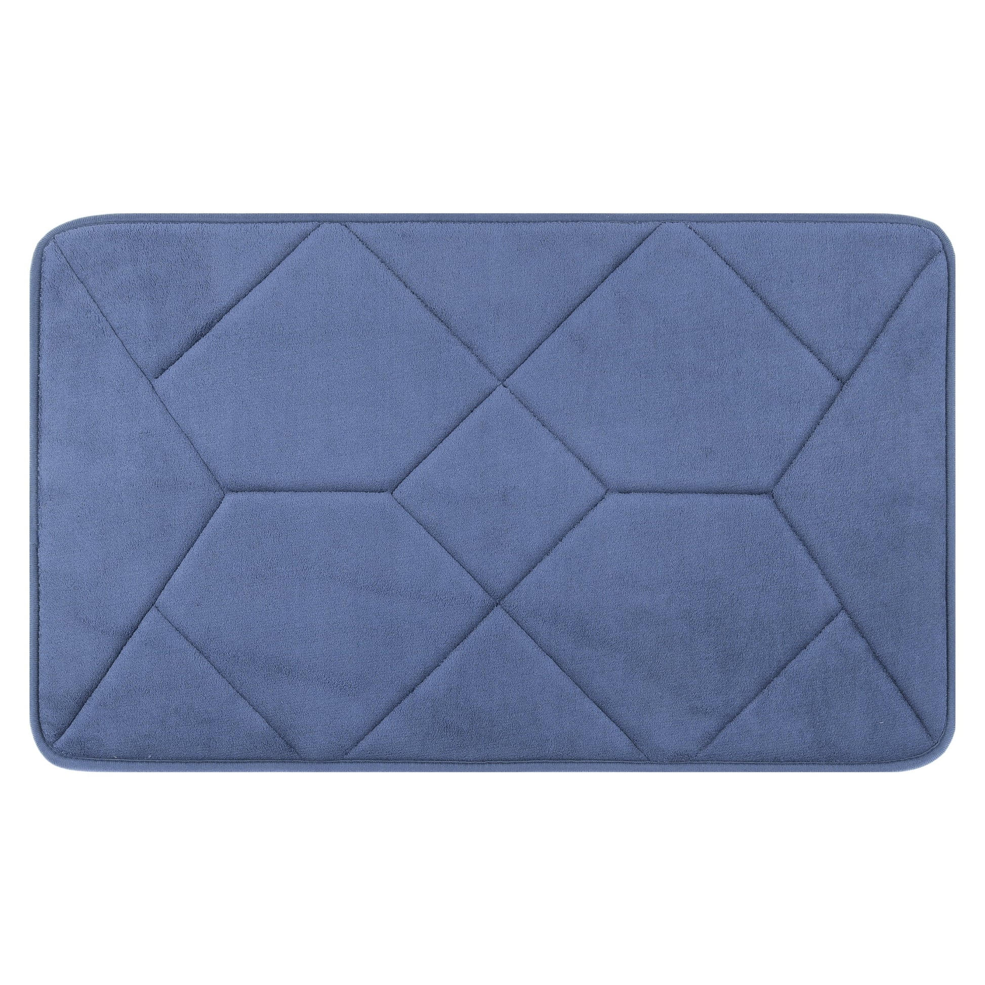 Unique Bargains Memory Foam Quick Dry Washable Non Slip Rugs Blue 16" x 24"
