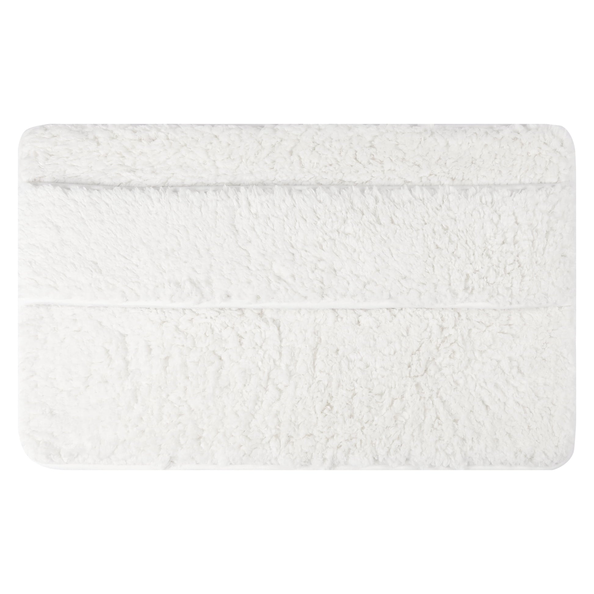 Unique Bargains Plush Shaggy Rugs Mat Absorbent Bath Rugs White 16" x 24"