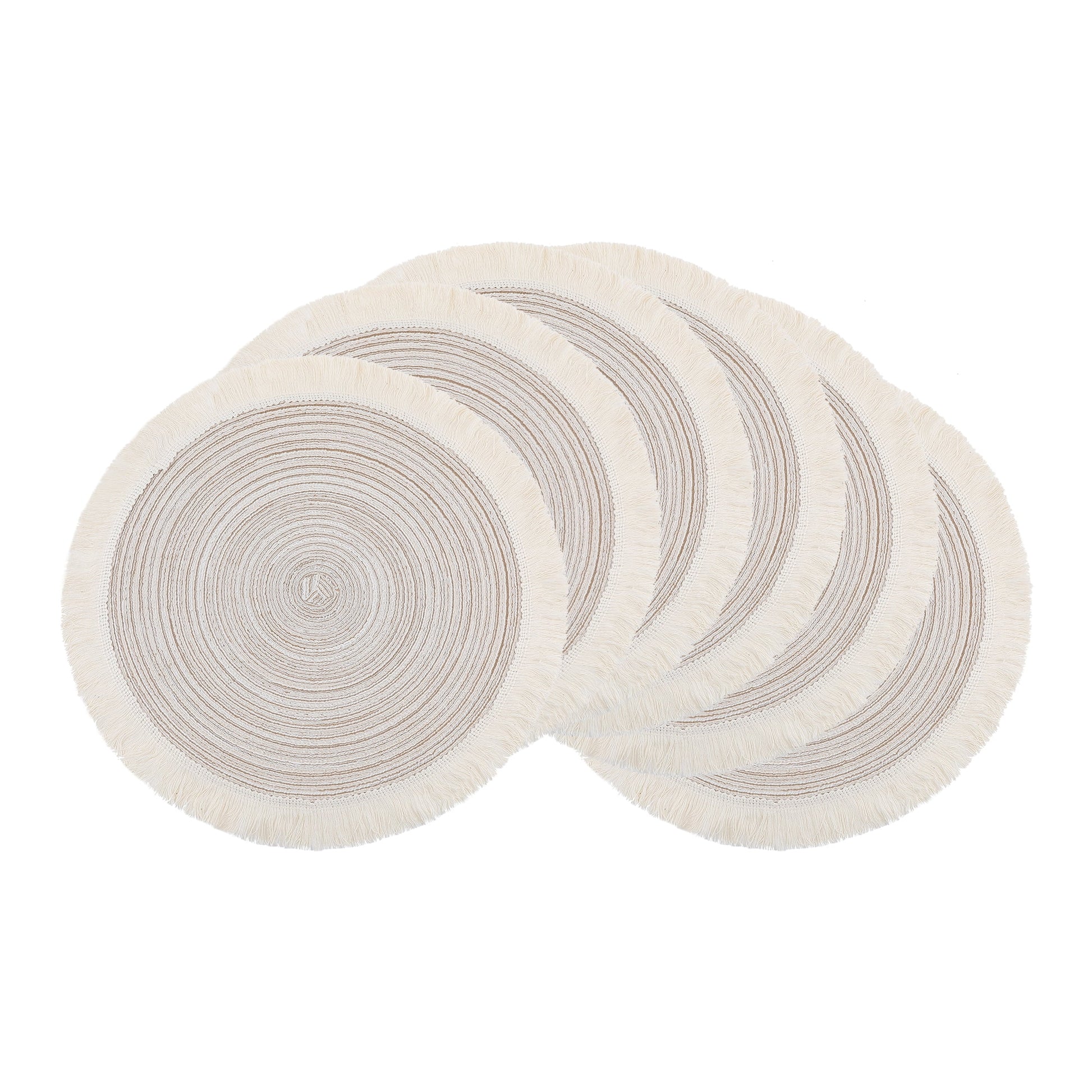 Unique Bargains Rustic Rattan Place Mats Set of 6 for Dining Table Decor Beige 15x15in