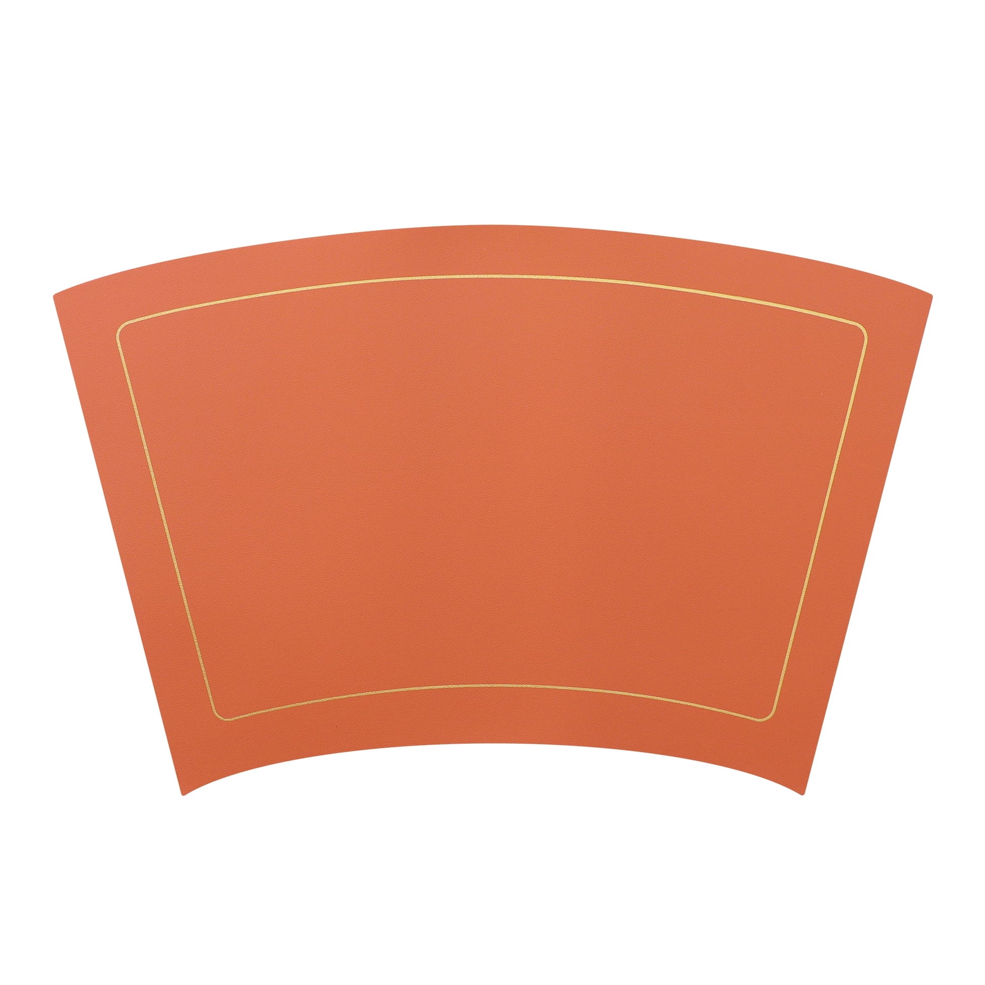 Unique Bargains Set of 6 Wedge Faux Leather Heat Resistant Wipe Clean Round Table Mats Orange