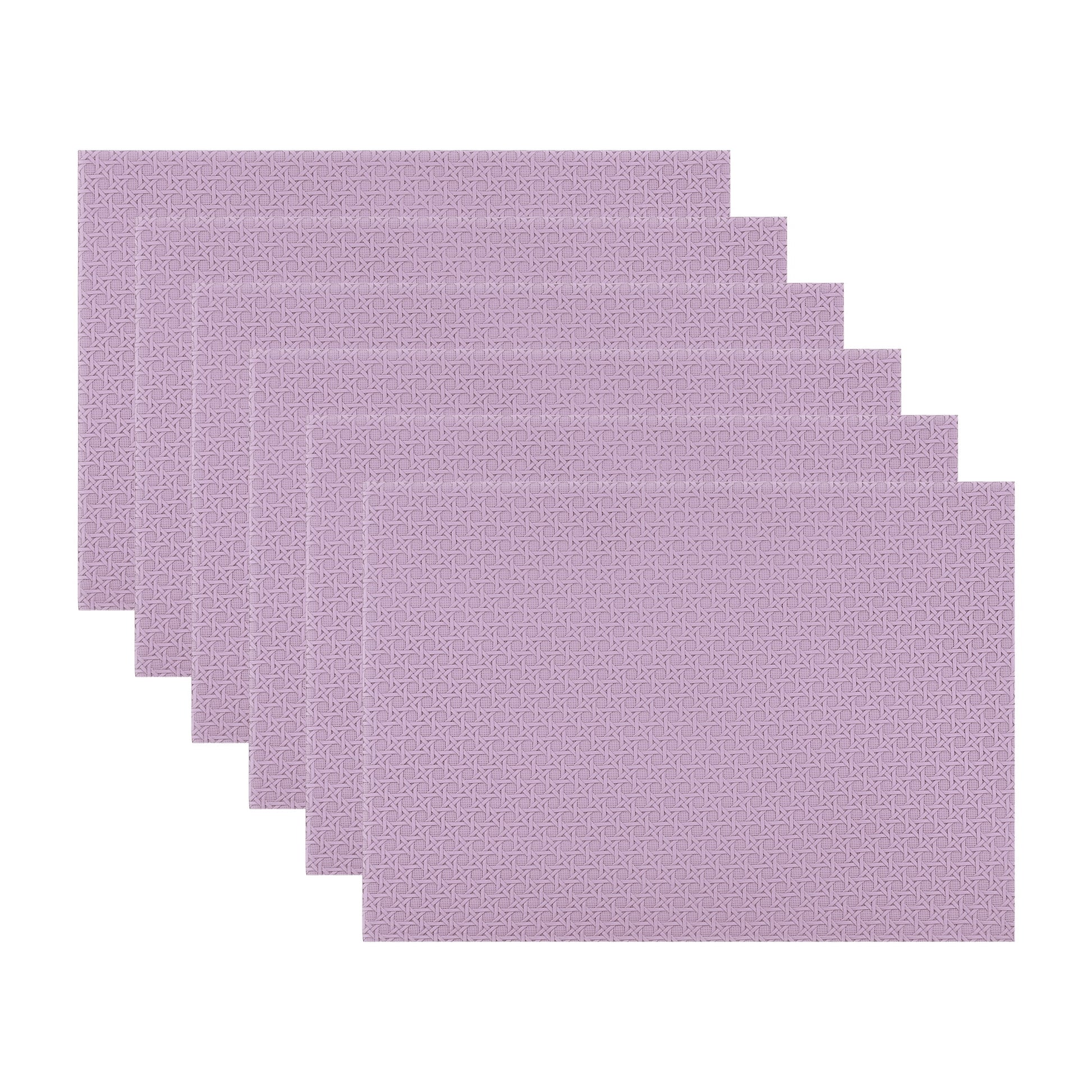 Unique Bargains Set of 6 Woven Placemats for Dining Purple 17*12in