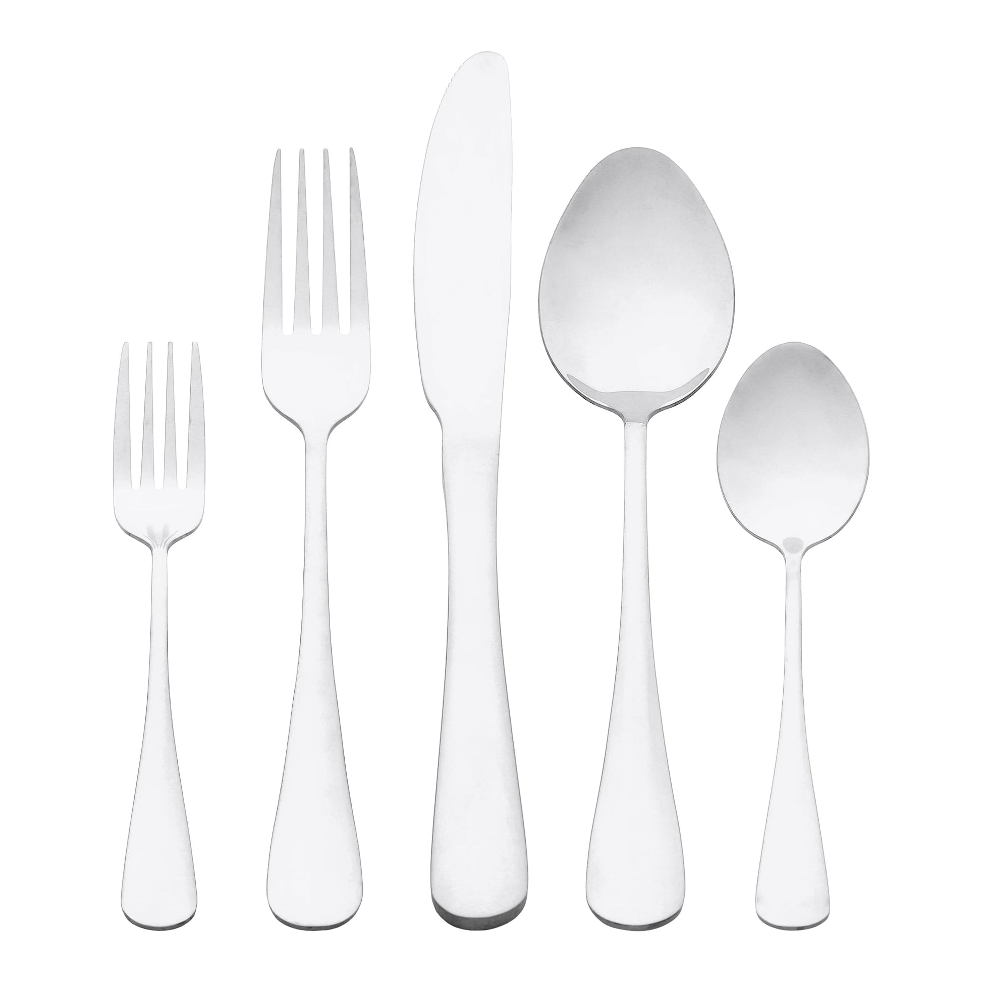 Unique Bargains Stainless Steel Flatware Set Mirror Polished Silver 30 Pcs