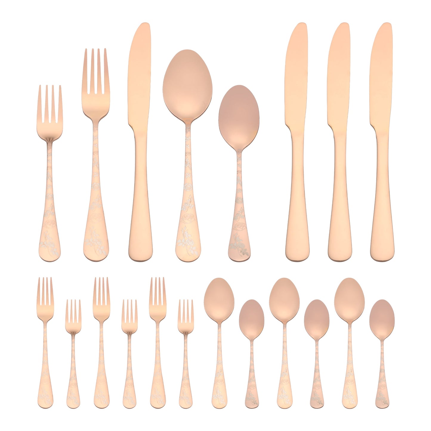 Unique Bargains Stainless Steel Flatware Set for Daily Use Rose Gold 20pcs