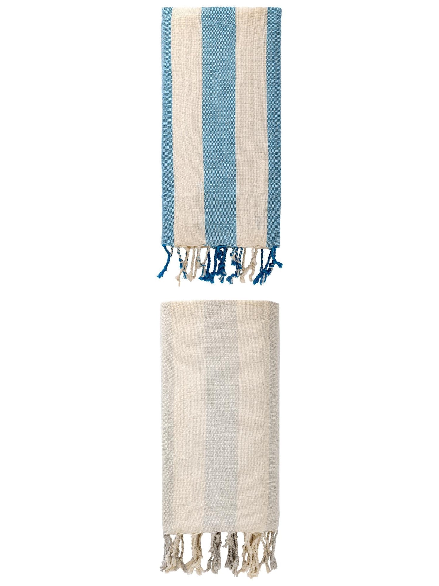Unique Bargains Stripe Absorbent Quick Dry Beach Towel 2 Pack Blue/Grey 71"x40"