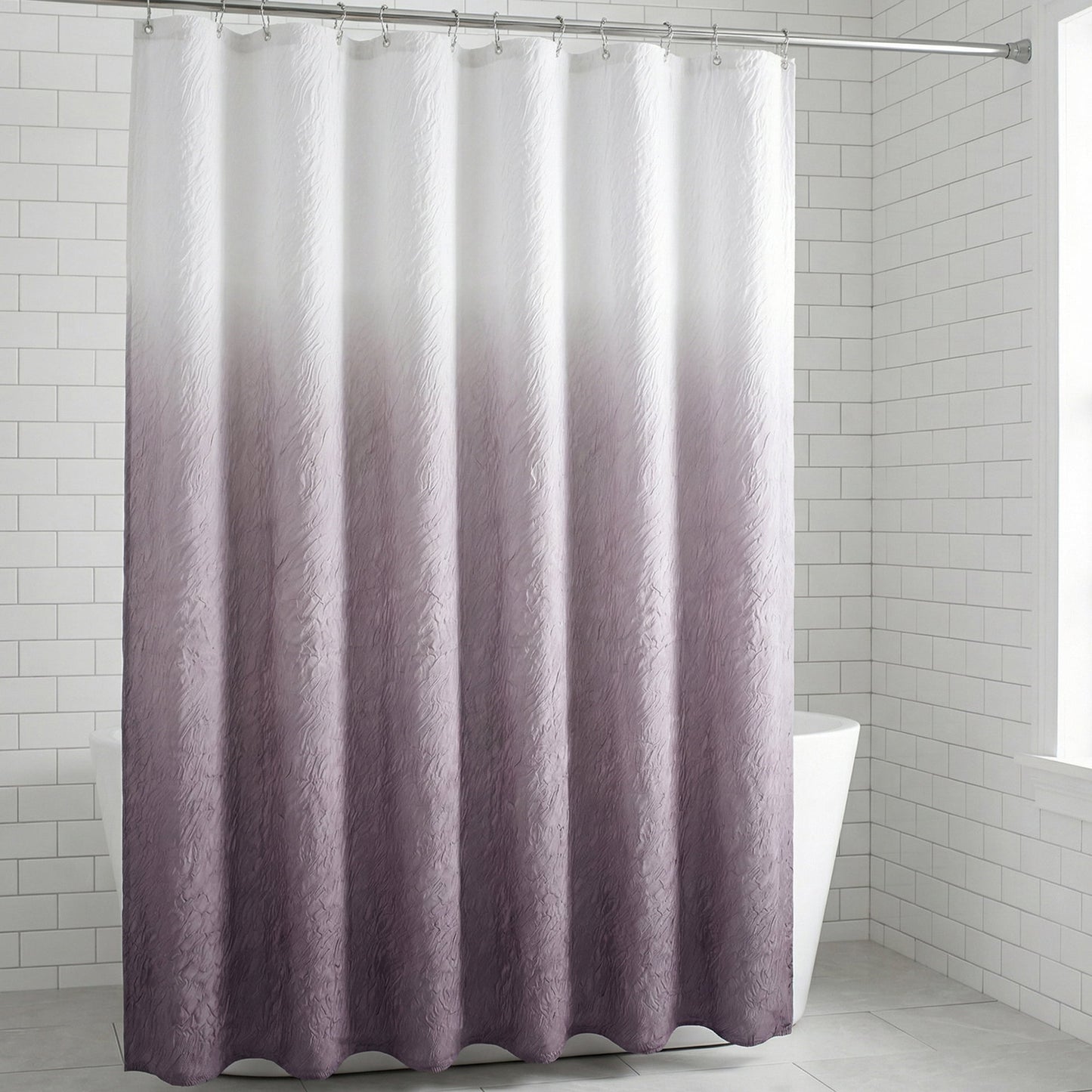 Unique Bargains Waterproof Fabric Modern Farmhouse Soft Sets with Hooks Grey 71"W x 71"L