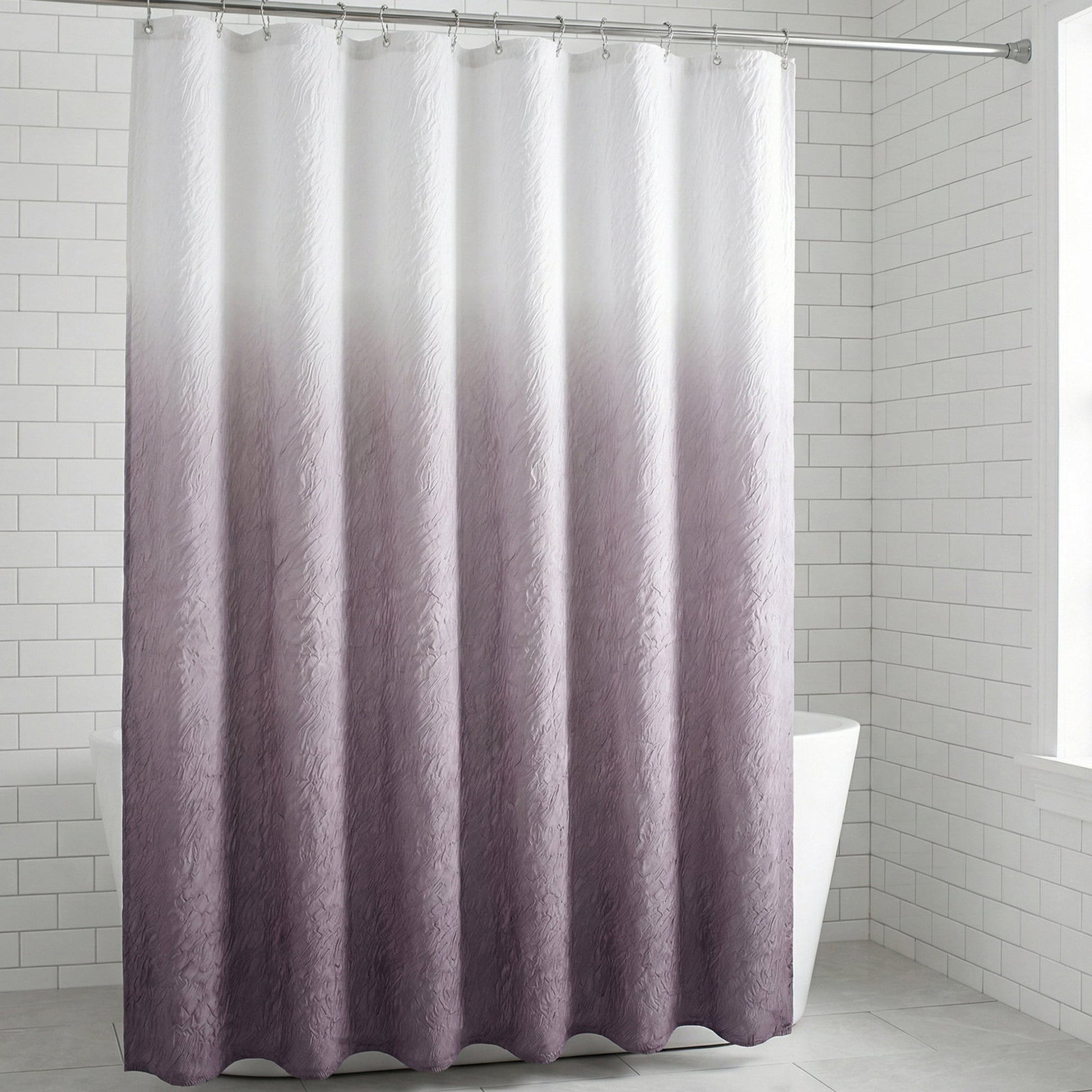 Unique Bargains Waterproof Fabric Modern Farmhouse Soft Sets with Hooks Grey 71"W x 71"L