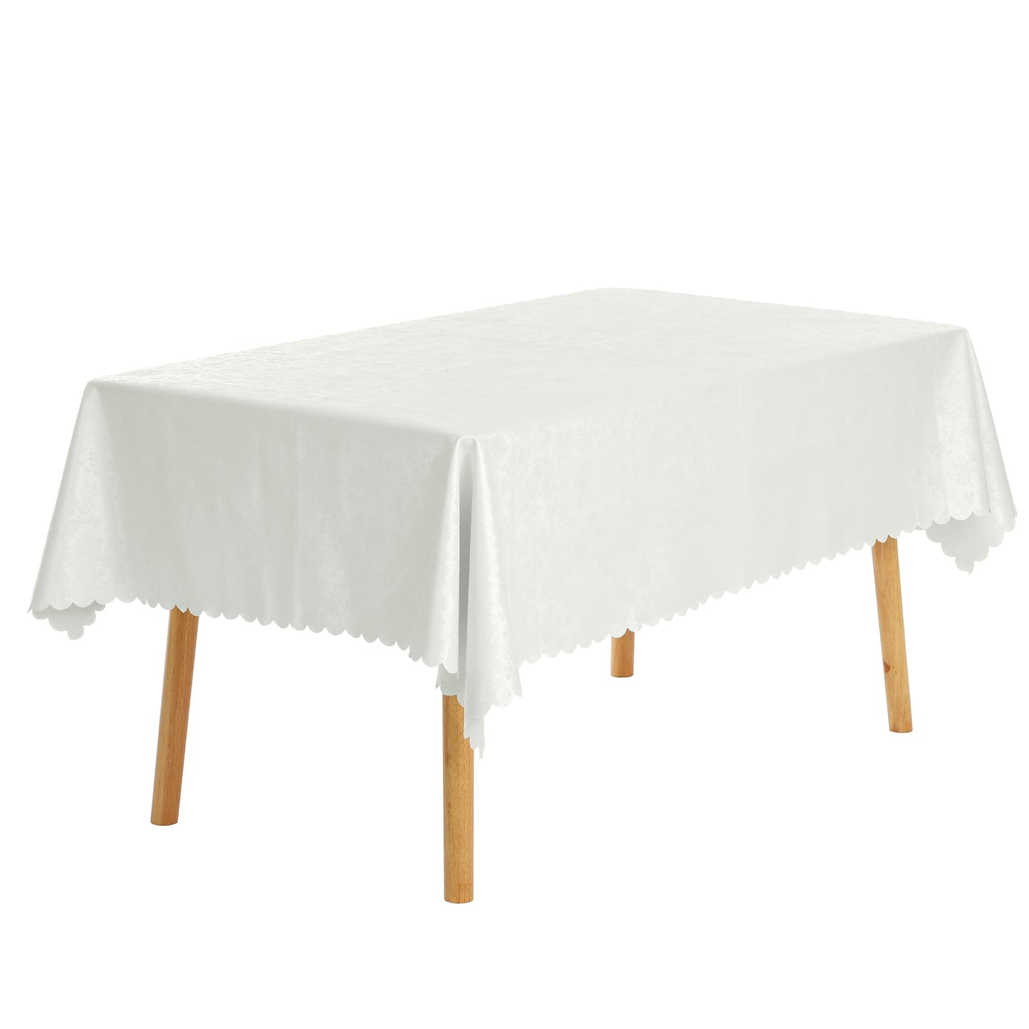 Unique Bargains Mantel de Vinilo Impermeable, Cubierta de Mesa Lavable Resistente a Las Arrugas Beige 55x71 Pulgadas