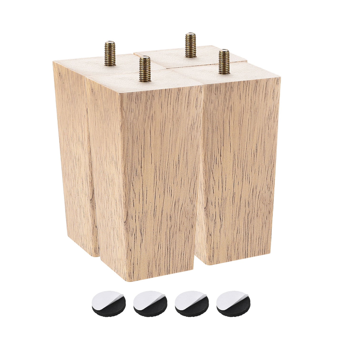 Unique Bargains Wooden Square Tapered Furniture Legs Wood 6 Inch (150mm)
